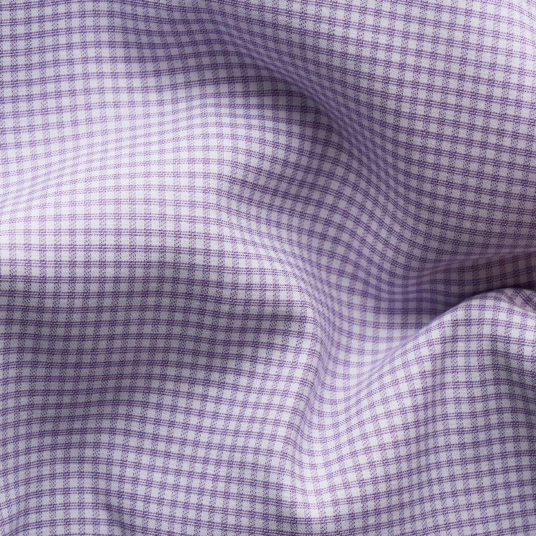 Eton Slim Fit Mini Check Twill Shirt Light Purple/White-MALFORD OF LONDON SAVILE ROW MENSWEAR OUTLET