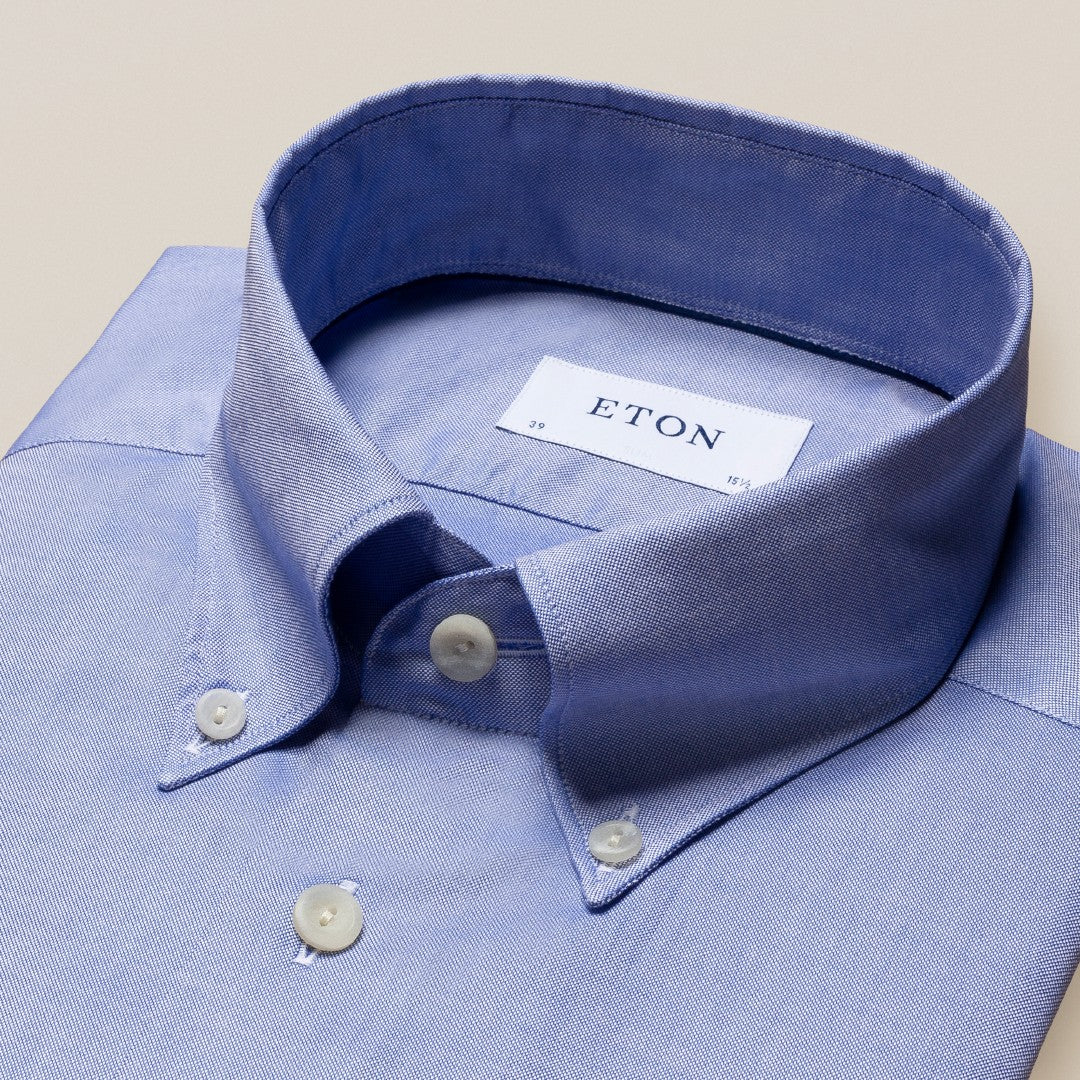 Eton Slim Fit Oxford Shirt Dark Blue-MALFORD OF LONDON SAVILE ROW MENSWEAR OUTLET