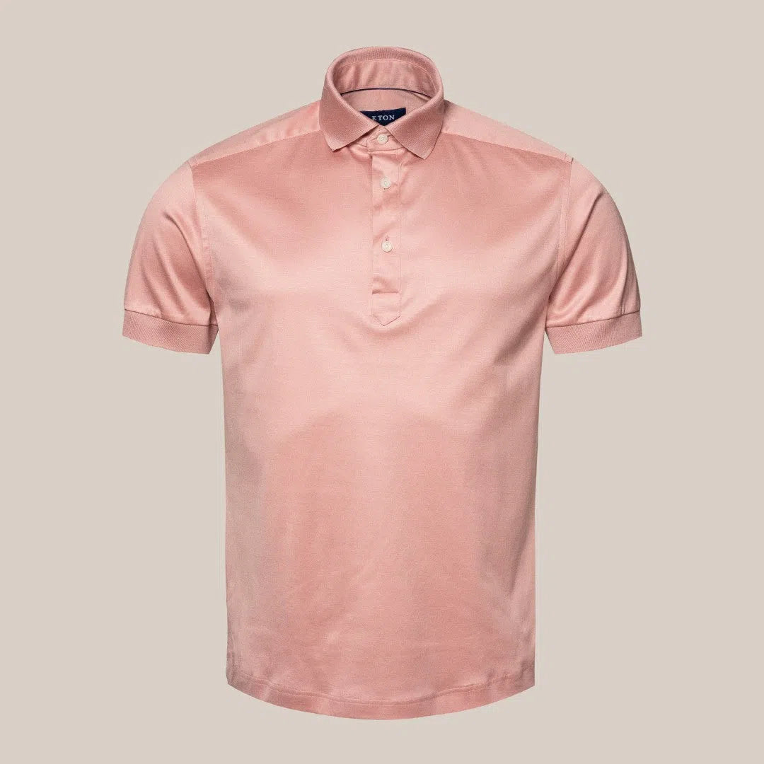 Eton Slim Fit Short Sleeve Polo Shirt Pink-MALFORD OF LONDON SAVILE ROW MENSWEAR OUTLET