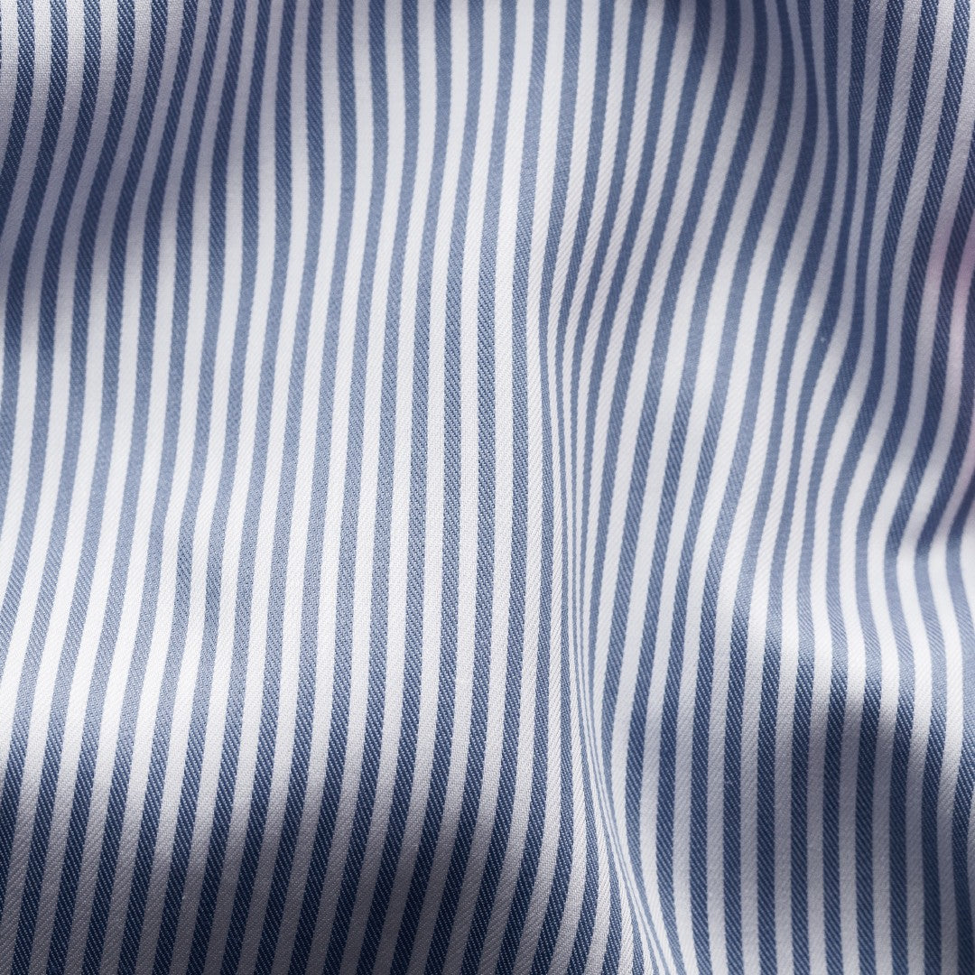 Eton Slim Fit Striped Shirt Dark Blue-MALFORD OF LONDON SAVILE ROW MENSWEAR OUTLET