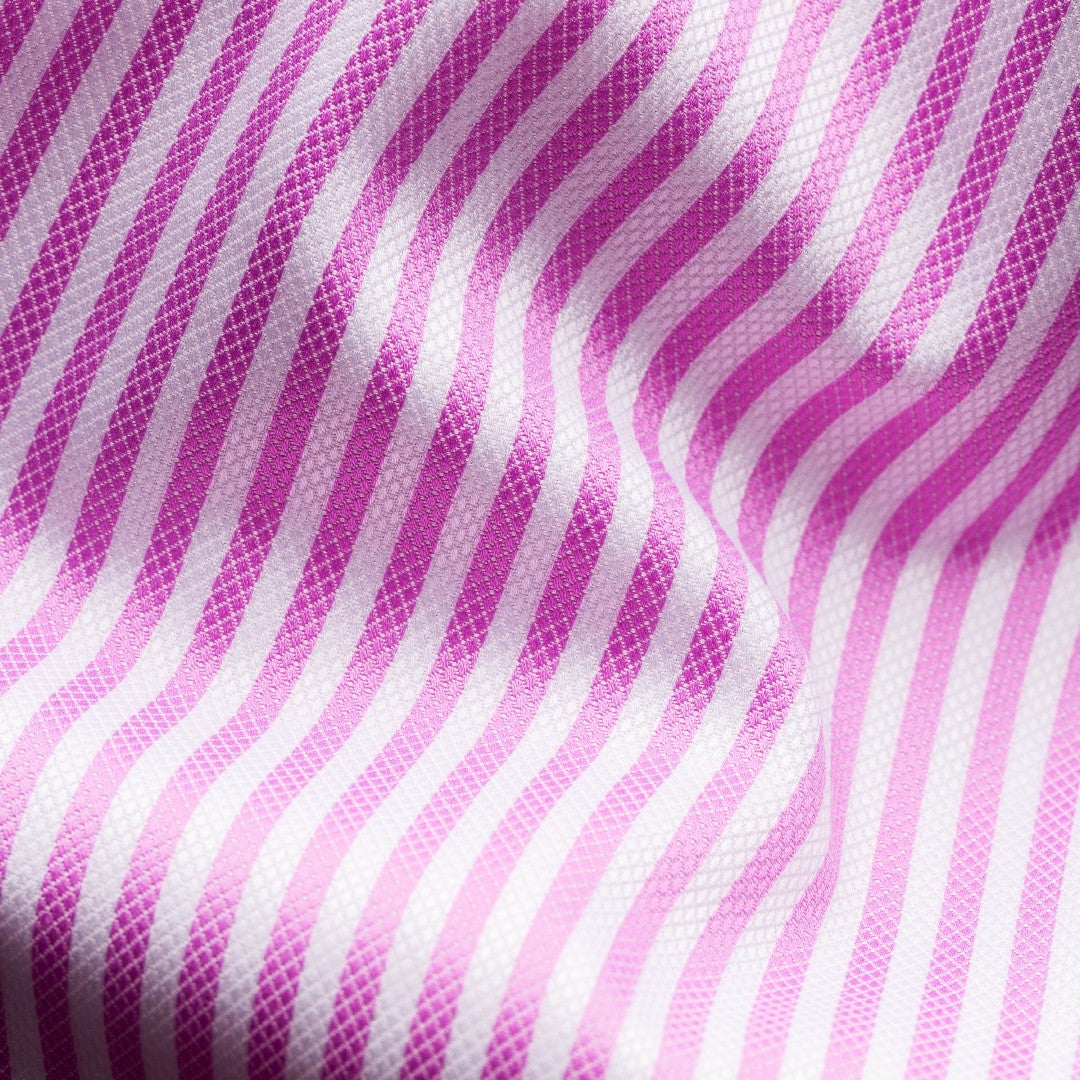 Eton Slim Fit Striped Shirt Pink/White-MALFORD OF LONDON SAVILE ROW MENSWEAR OUTLET