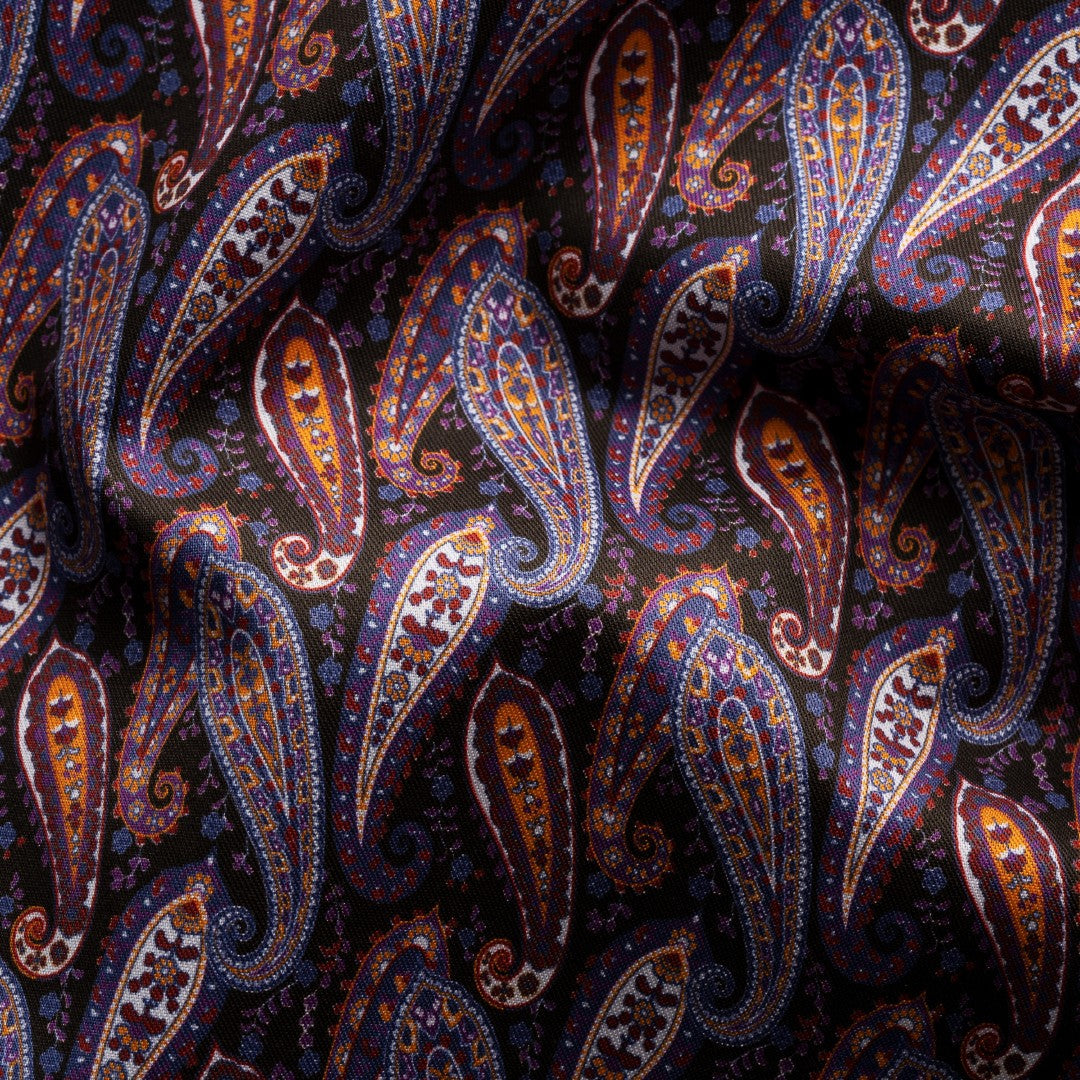 Eton Super Slim Fit Paisley Shirt Dark Purple-MALFORD OF LONDON SAVILE ROW MENSWEAR OUTLET