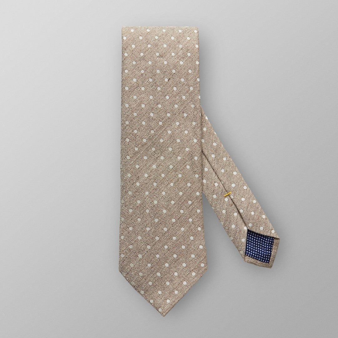 Eton Textured Spotted Patterned Tie Brown-MALFORD OF LONDON SAVILE ROW MENSWEAR OUTLET