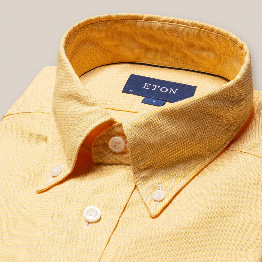 Eton Utility Fit Plain Shirt Yellow-MALFORD OF LONDON SAVILE ROW MENSWEAR OUTLET