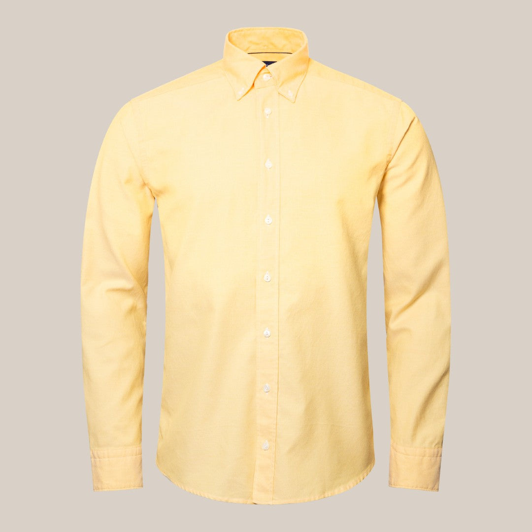 Eton Utility Fit Plain Shirt Yellow-MALFORD OF LONDON SAVILE ROW MENSWEAR OUTLET