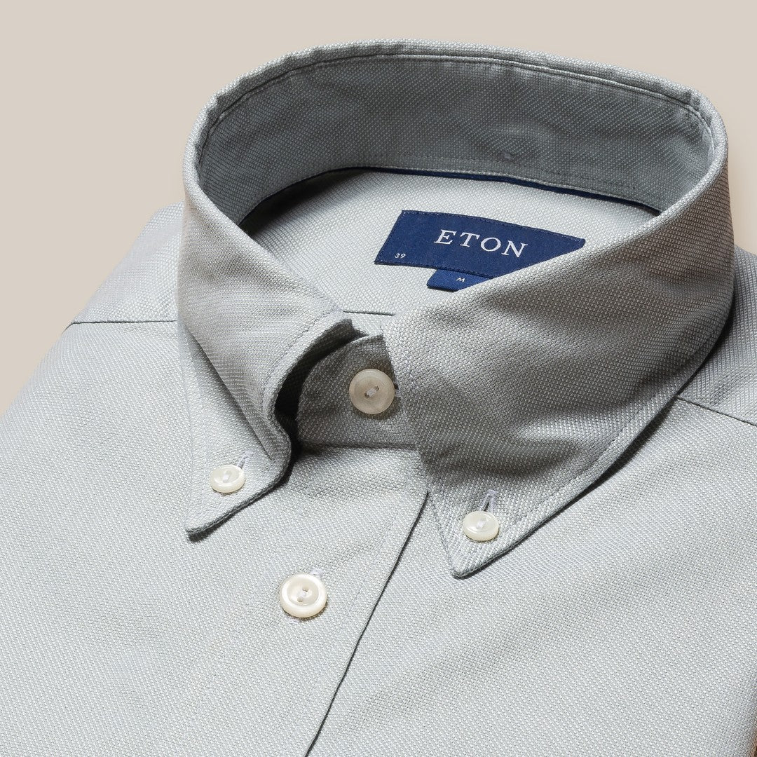 Eton Utility Fit Textured Weave Shirt Light Green-MALFORD OF LONDON SAVILE ROW MENSWEAR OUTLET