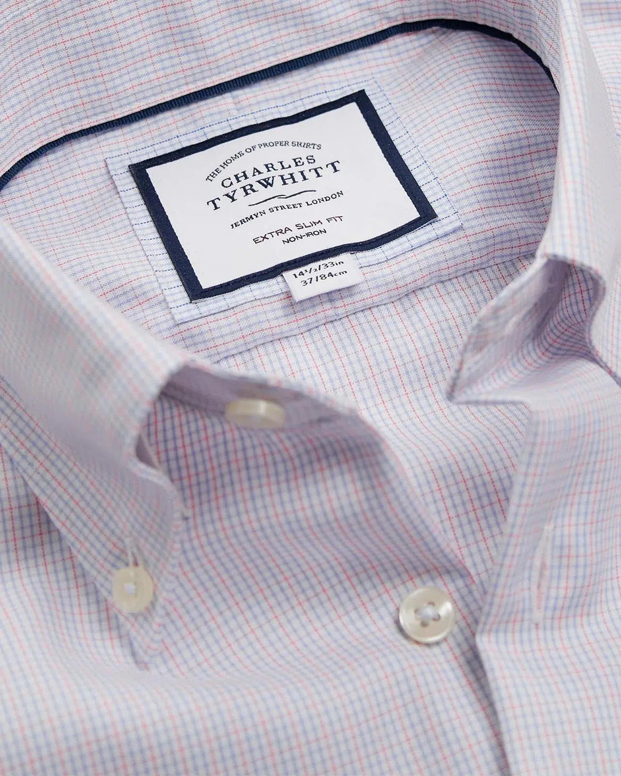 Extra Slim Fit Bright Pink Check Shirt-MALFORD OF LONDON SAVILE ROW MENSWEAR OUTLET