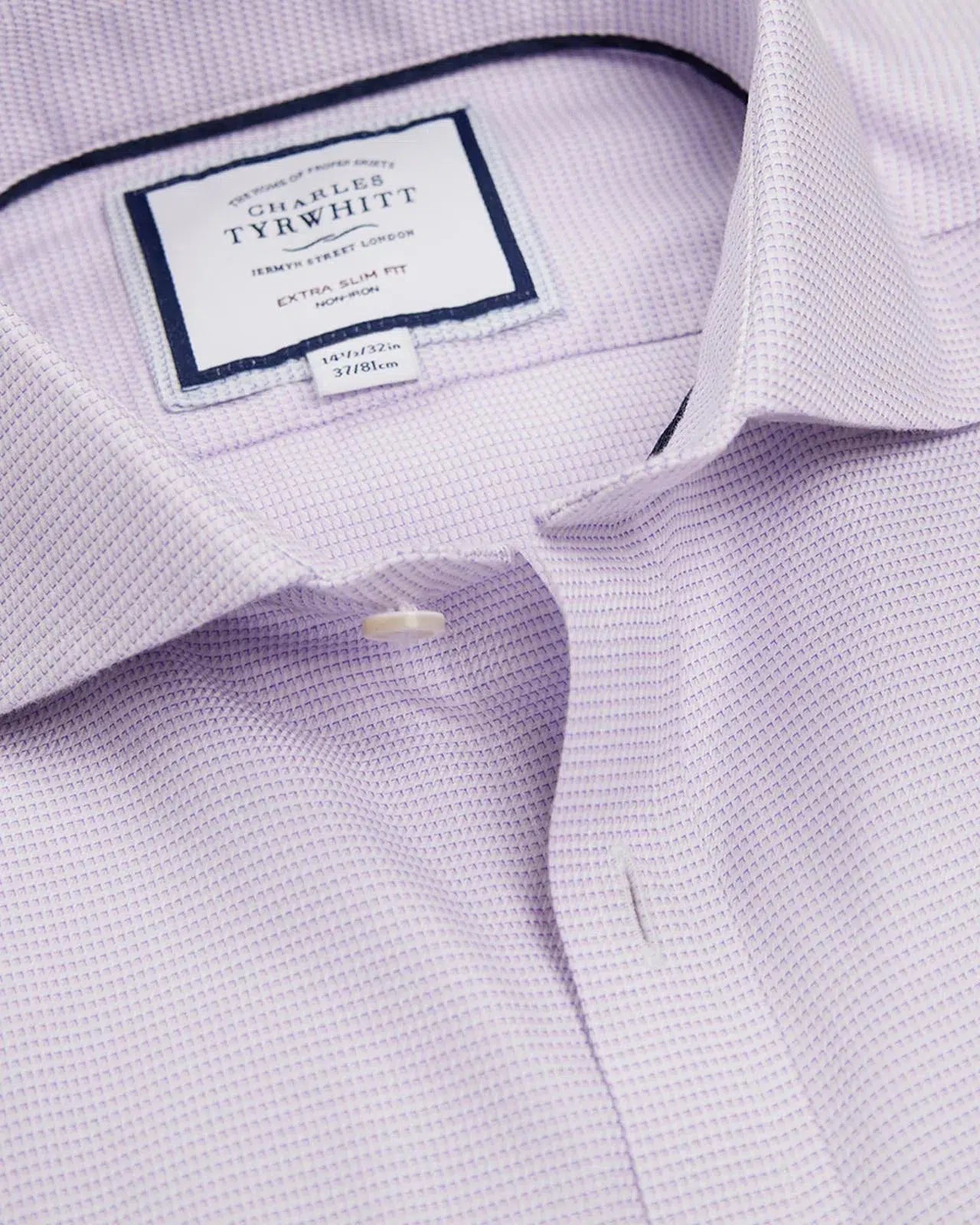 Extra Slim Fit Lavender Cambridge Weave Shirt-MALFORD OF LONDON SAVILE ROW MENSWEAR OUTLET