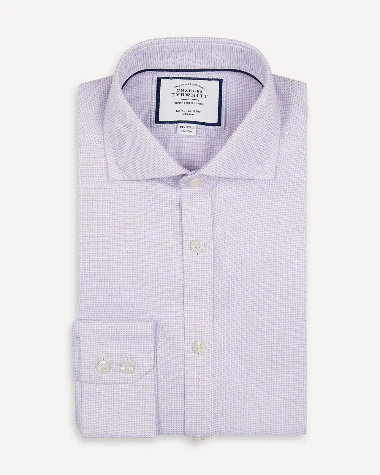 Extra Slim Fit Lavender Cambridge Weave Shirt-MALFORD OF LONDON SAVILE ROW MENSWEAR OUTLET