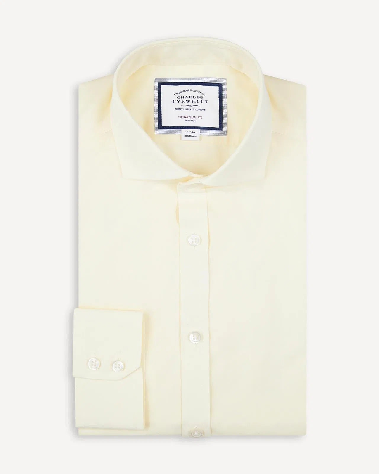 Extra Slim Fit Lemon Poplin Shirt-MALFORD OF LONDON SAVILE ROW MENSWEAR OUTLET