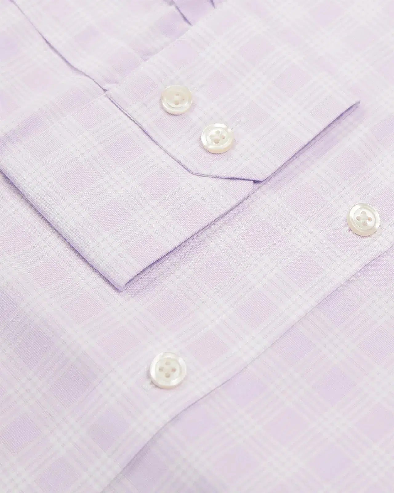 Extra Slim Fit Lilac Prince Of Wales Check Shirt-MALFORD OF LONDON SAVILE ROW MENSWEAR OUTLET