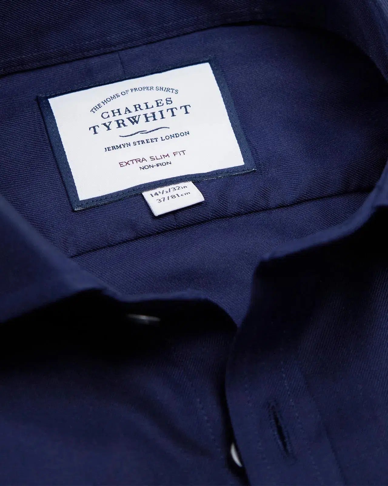 Extra Slim Fit Navy Blue Shirt-MALFORD OF LONDON SAVILE ROW MENSWEAR OUTLET