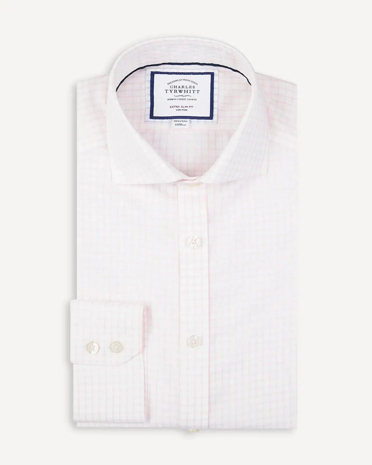 Extra Slim Fit Pink Regent Weave Check Shirt-MALFORD OF LONDON SAVILE ROW MENSWEAR OUTLET