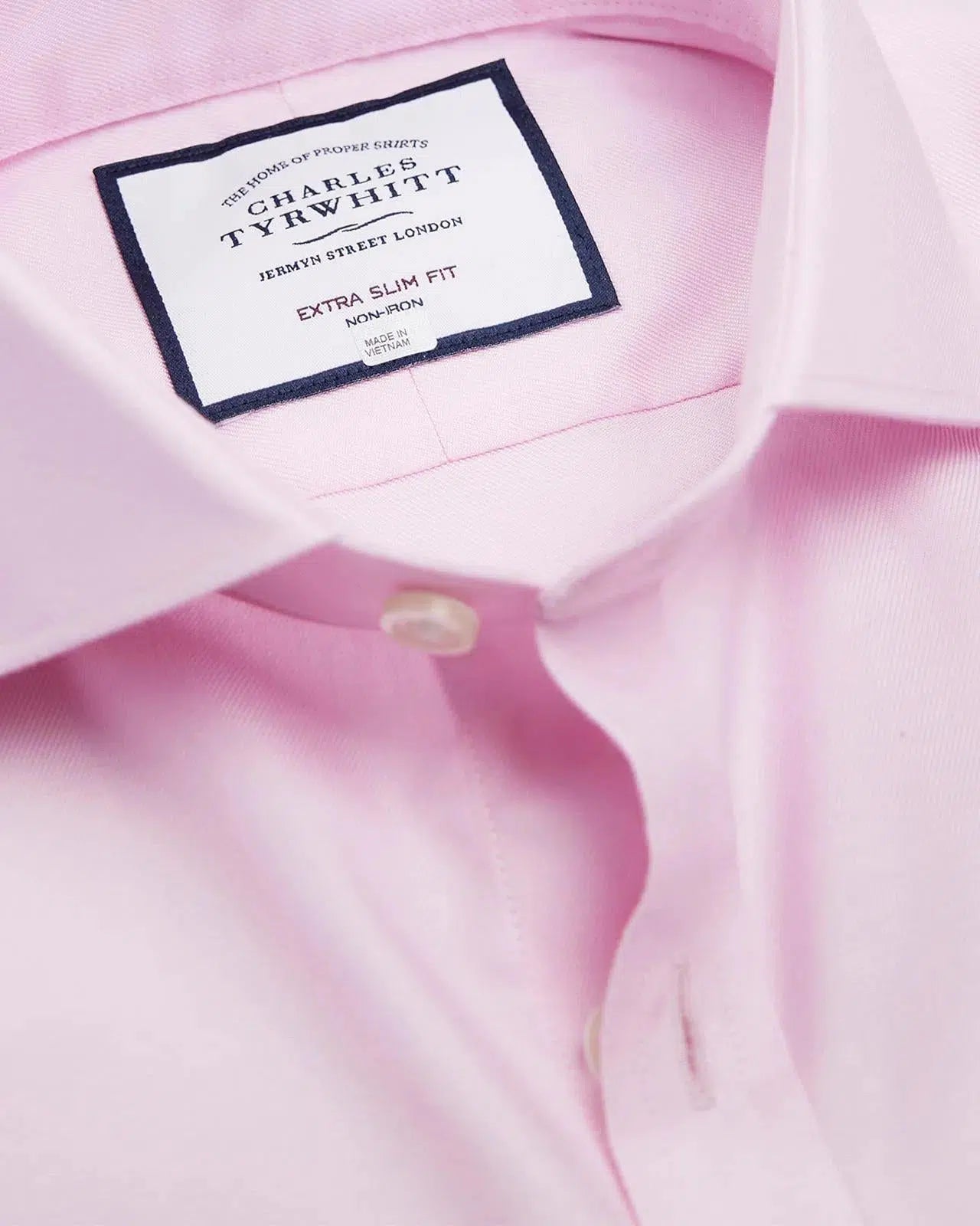 Extra Slim Fit Pink Twill Shirt-MALFORD OF LONDON SAVILE ROW MENSWEAR OUTLET