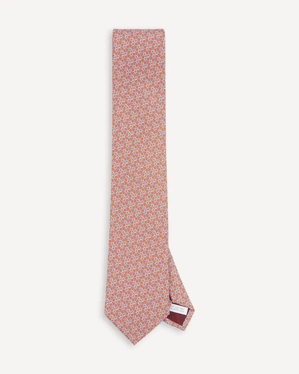 Ferragamo Printed Silk Tie - Orange Sky Circle-MALFORD OF LONDON SAVILE ROW MENSWEAR OUTLET