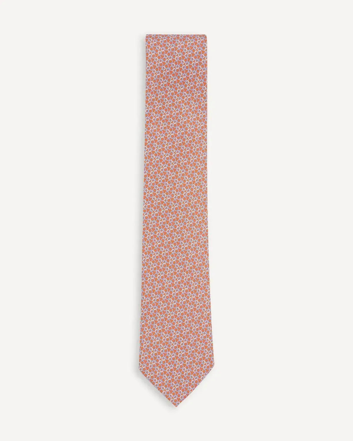 Ferragamo Printed Silk Tie - Orange Sky Circle-MALFORD OF LONDON SAVILE ROW MENSWEAR OUTLET