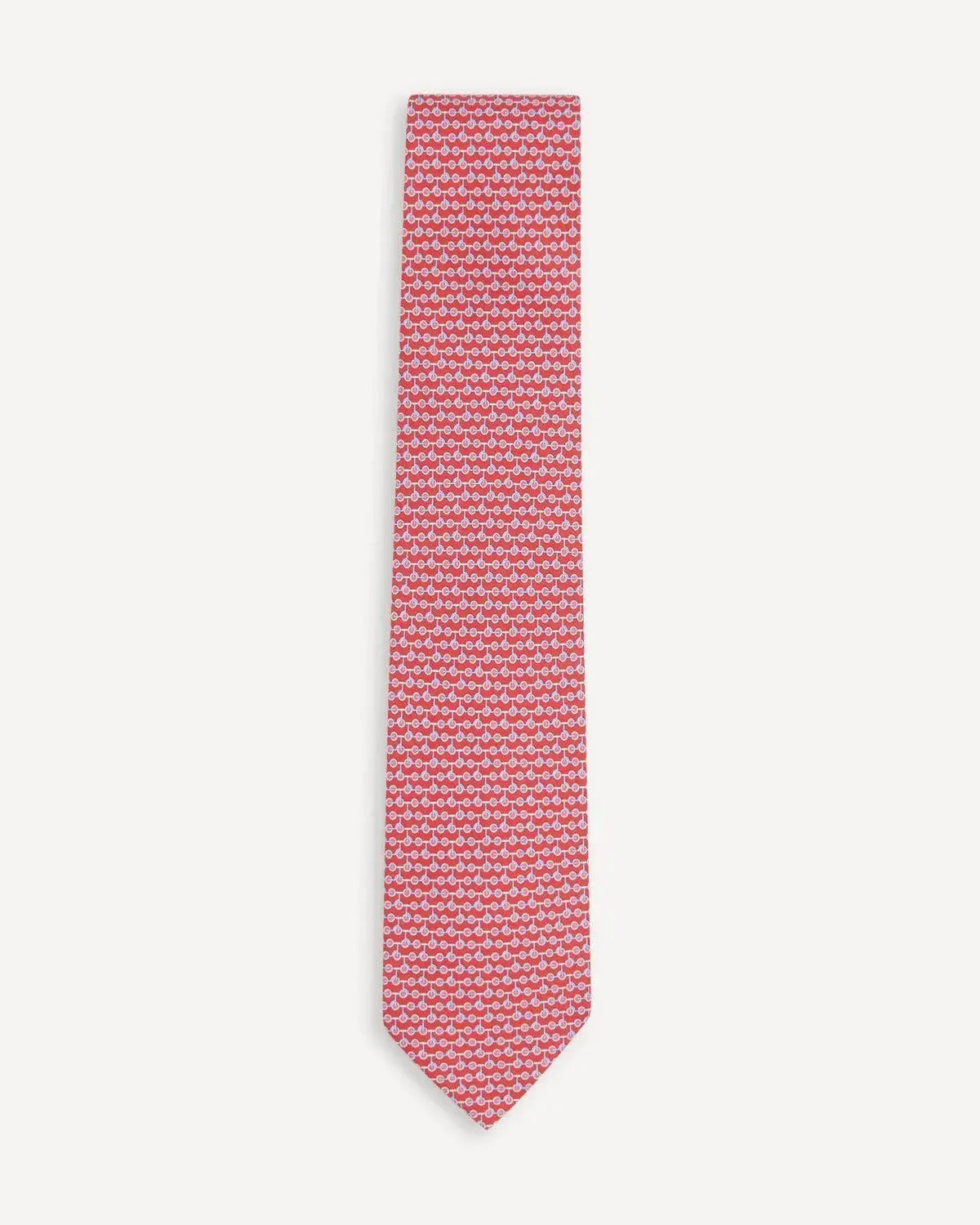 Ferragamo Printed Silk Tie - Red Trike Design-MALFORD OF LONDON SAVILE ROW MENSWEAR OUTLET