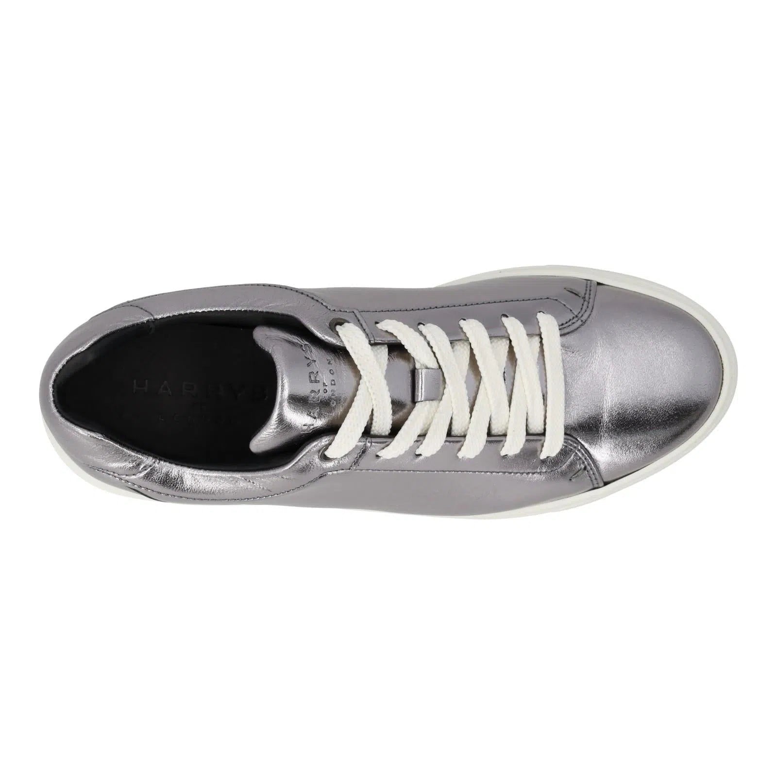 HARRY'S OF LONDON Grace Trainer Low Top Silver/Alabaster-MALFORD OF LONDON SAVILE ROW MENSWEAR OUTLET