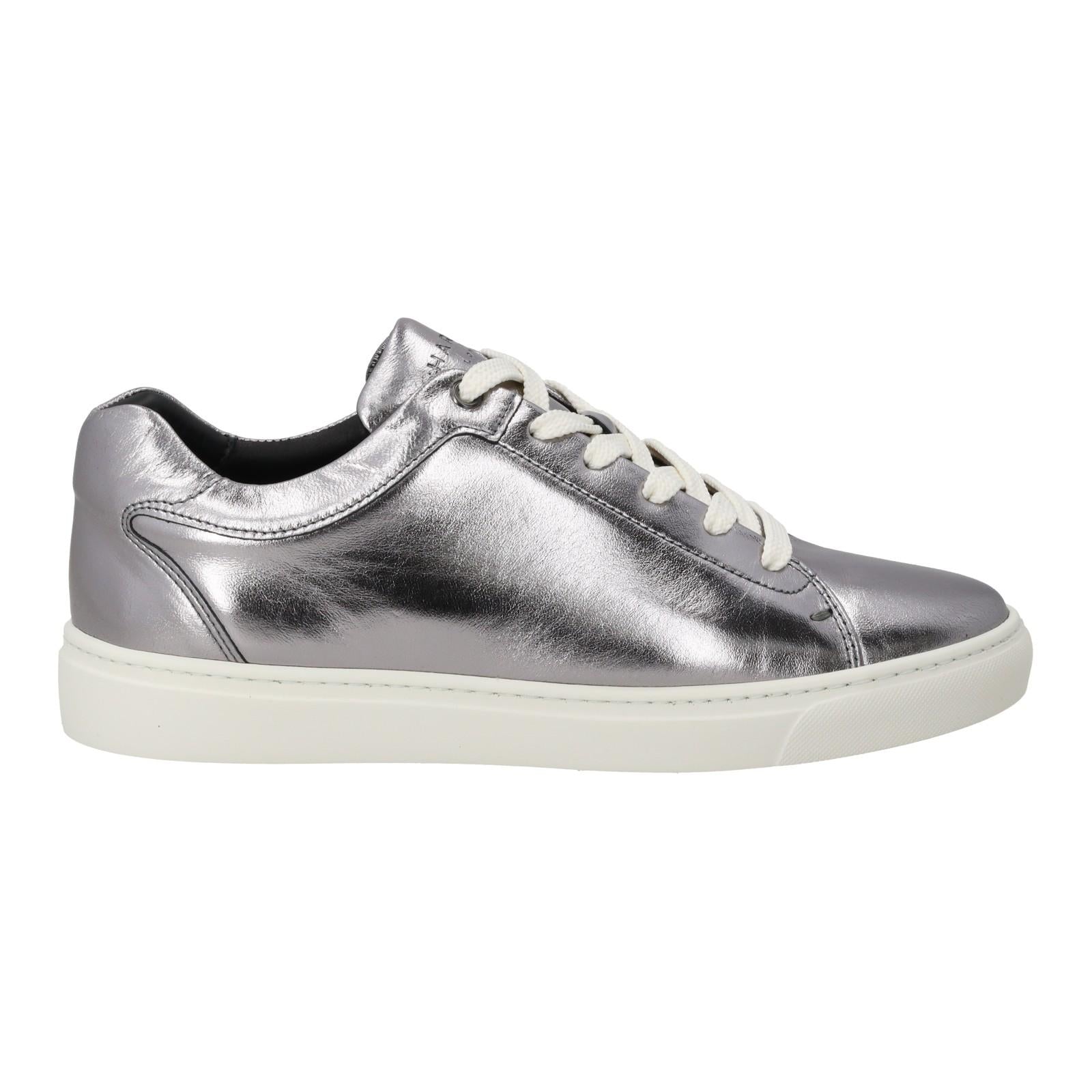 HARRY'S OF LONDON Grace Trainer Low Top Silver/Alabaster-MALFORD OF LONDON SAVILE ROW MENSWEAR OUTLET