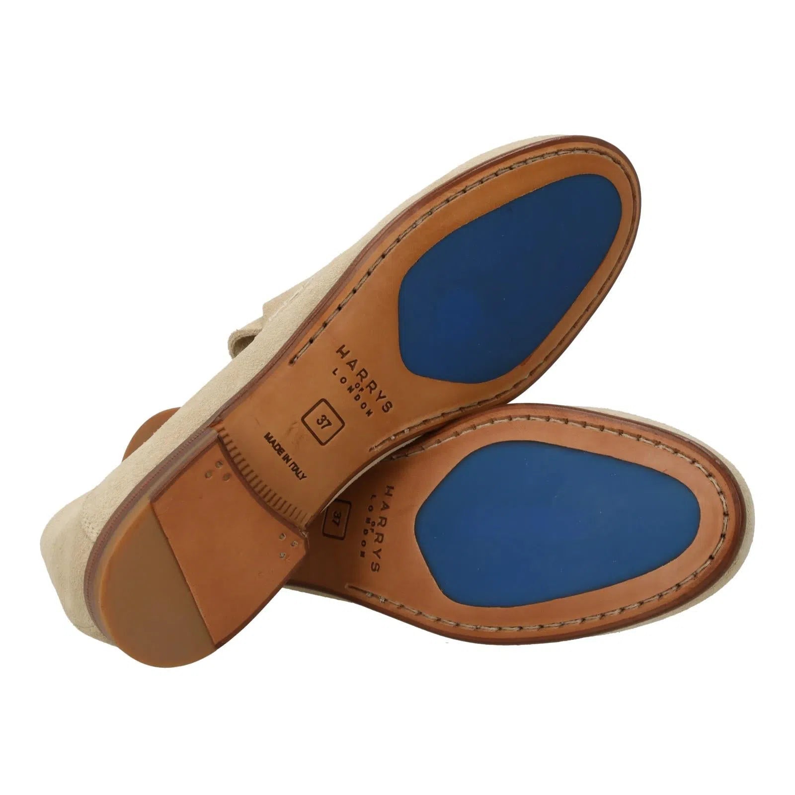 HARRY'S OF LONDON Lady Edward Moccasin Shoe Sand-MALFORD OF LONDON SAVILE ROW MENSWEAR OUTLET