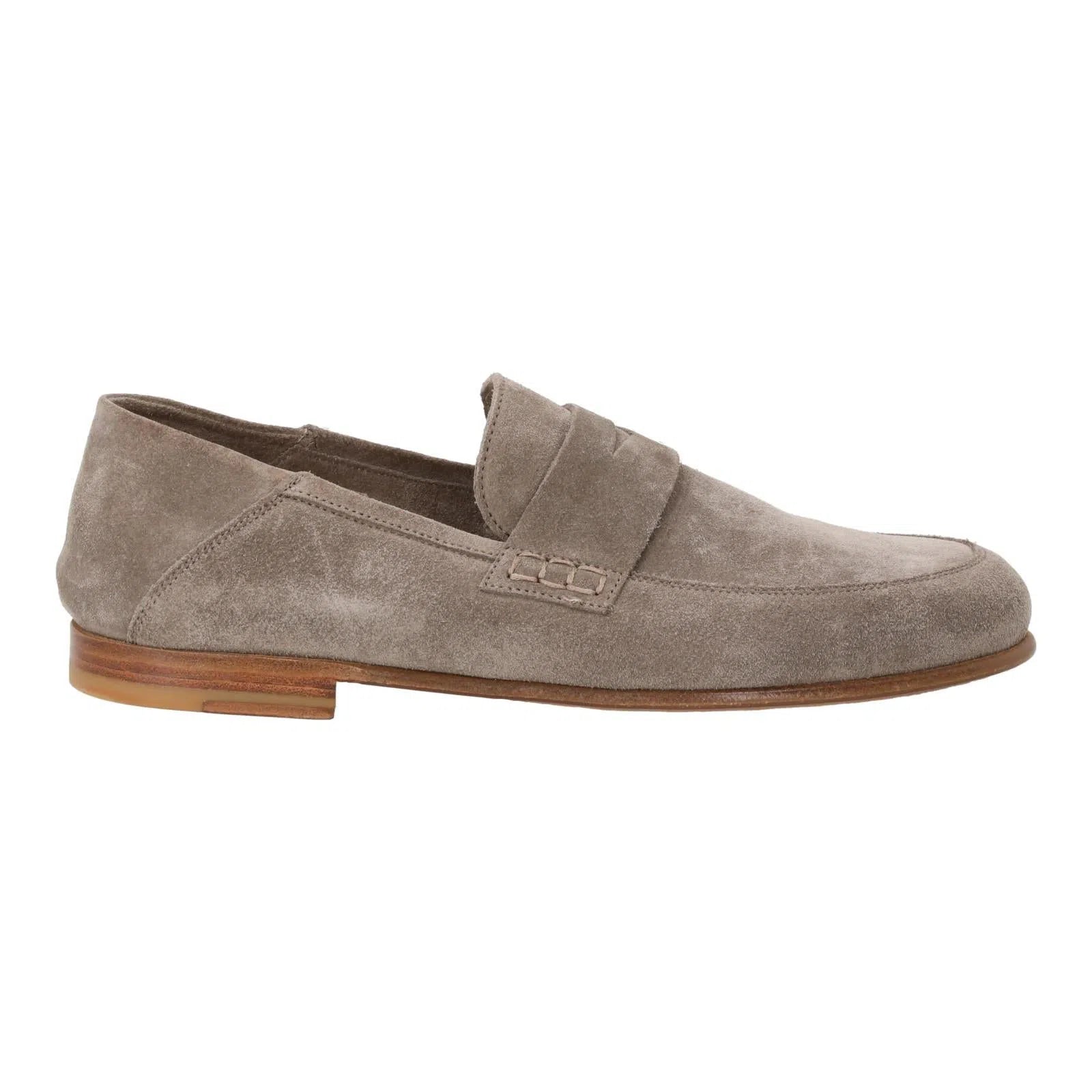 HARRY'S OF LONDON Lady Edward Moccasin Shoe Taupe-MALFORD OF LONDON SAVILE ROW MENSWEAR OUTLET