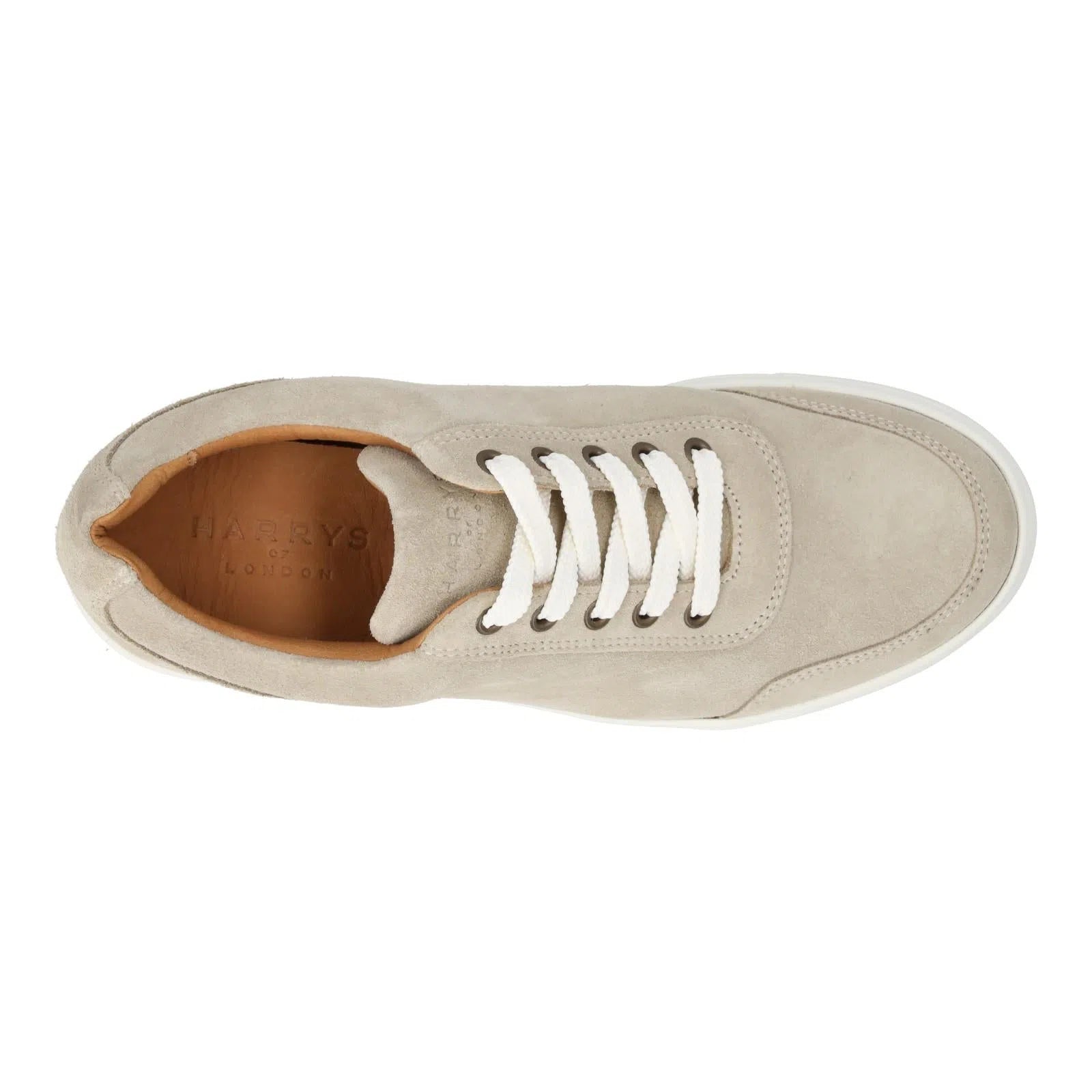 HARRY'S OF LONDON Nimbella Trainer Low Top Greige/Alabaster-MALFORD OF LONDON SAVILE ROW MENSWEAR OUTLET