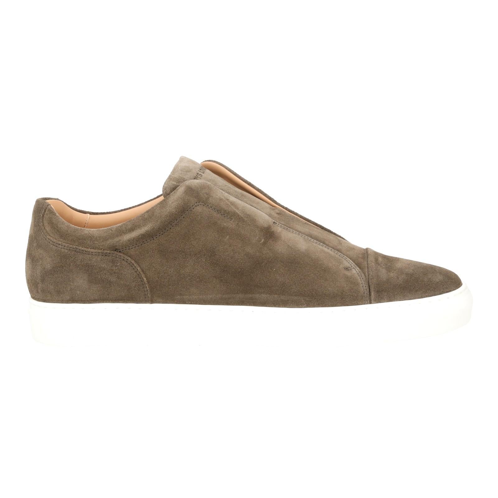 Harrys Of London Aaron Suede Trainer Moose Brown-MALFORD OF LONDON SAVILE ROW MENSWEAR OUTLET