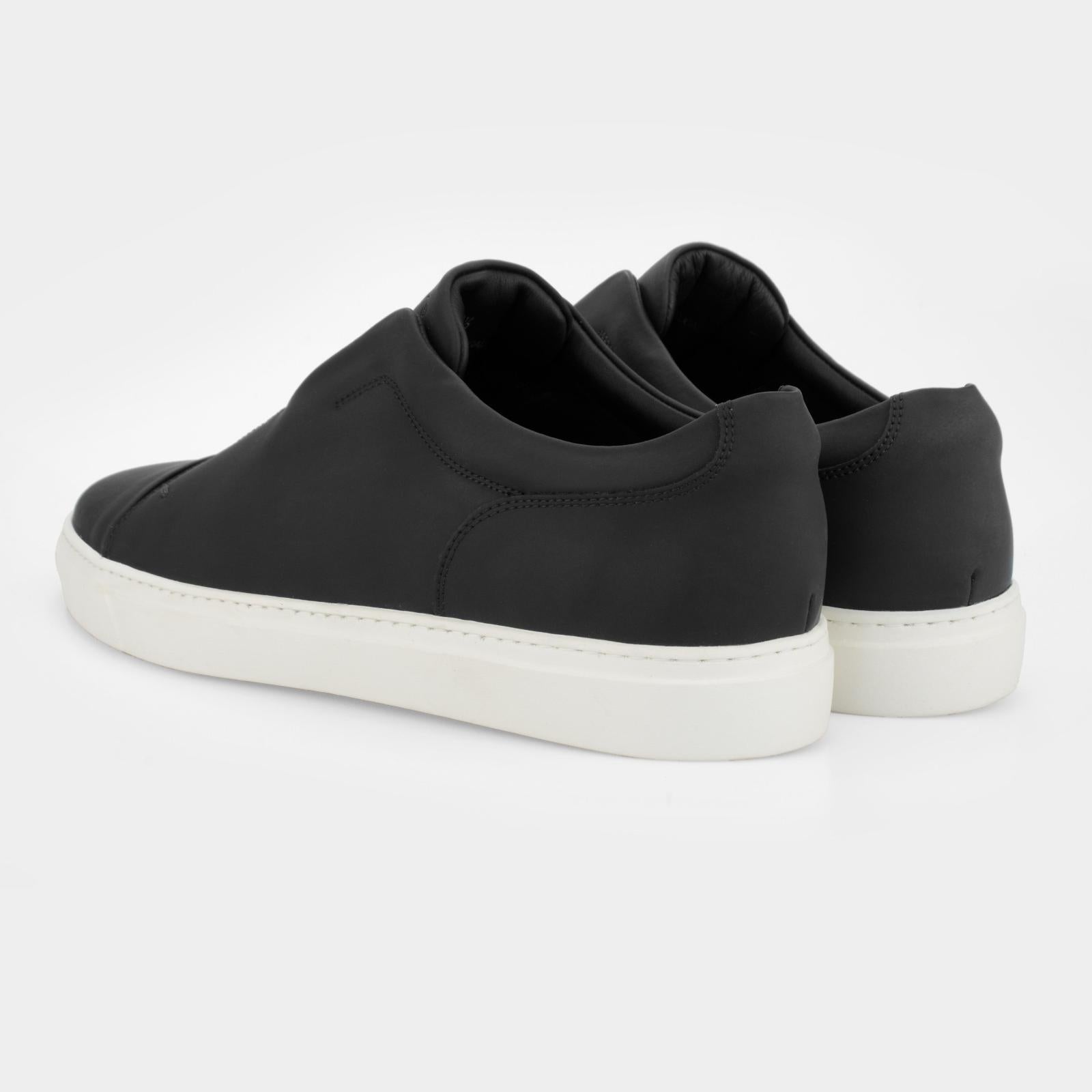 Harrys Of London Aaron Tech Leather Trainer Black-MALFORD OF LONDON SAVILE ROW MENSWEAR OUTLET