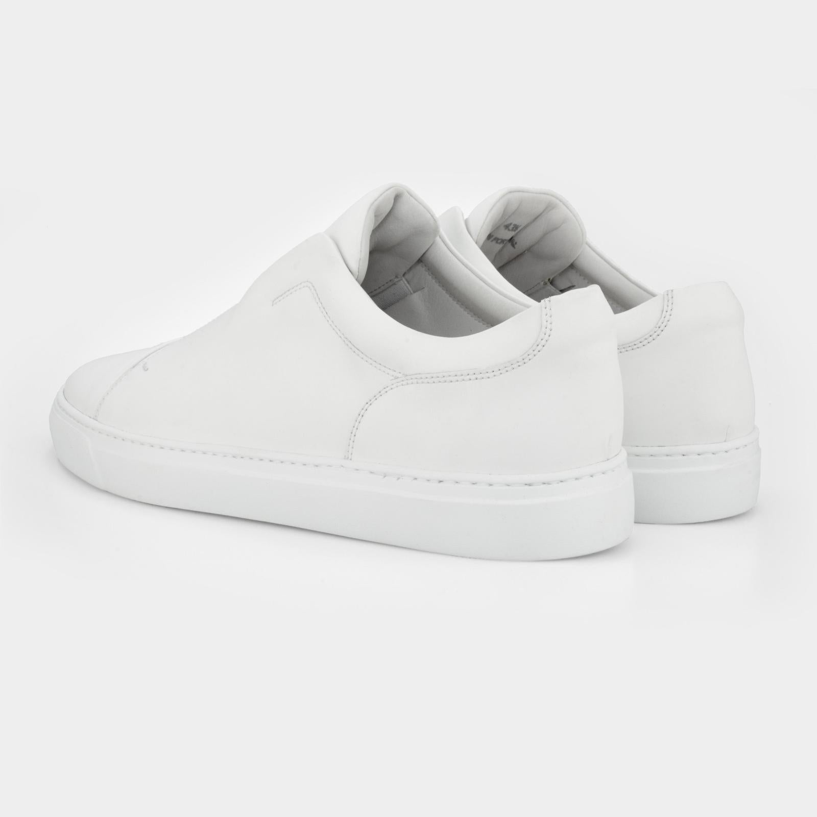 Harrys Of London Aaron Tech Leather Trainer White-MALFORD OF LONDON SAVILE ROW MENSWEAR OUTLET