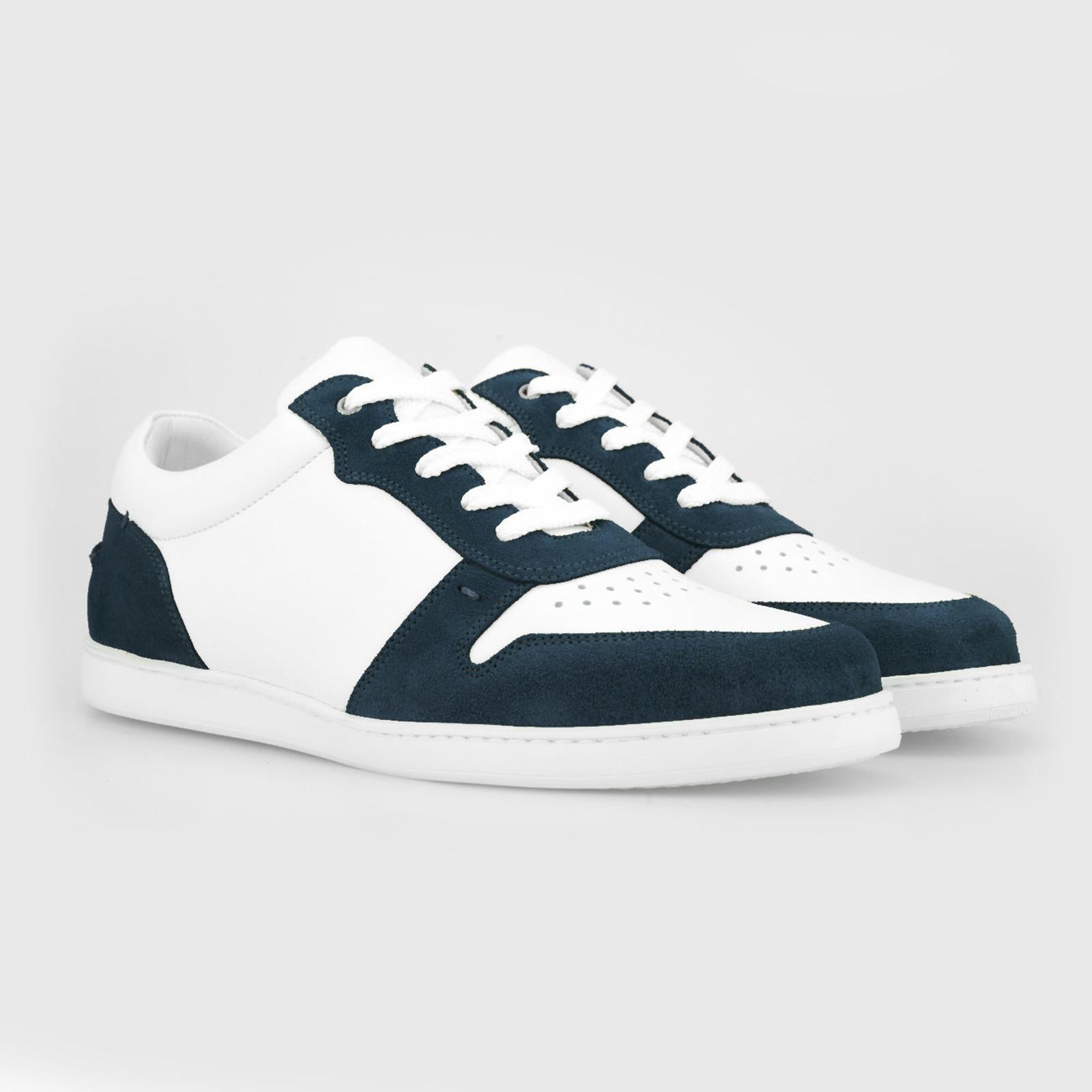 Harrys Of London Ace Nappa Trainer White-Midnight-MALFORD OF LONDON SAVILE ROW MENSWEAR OUTLET