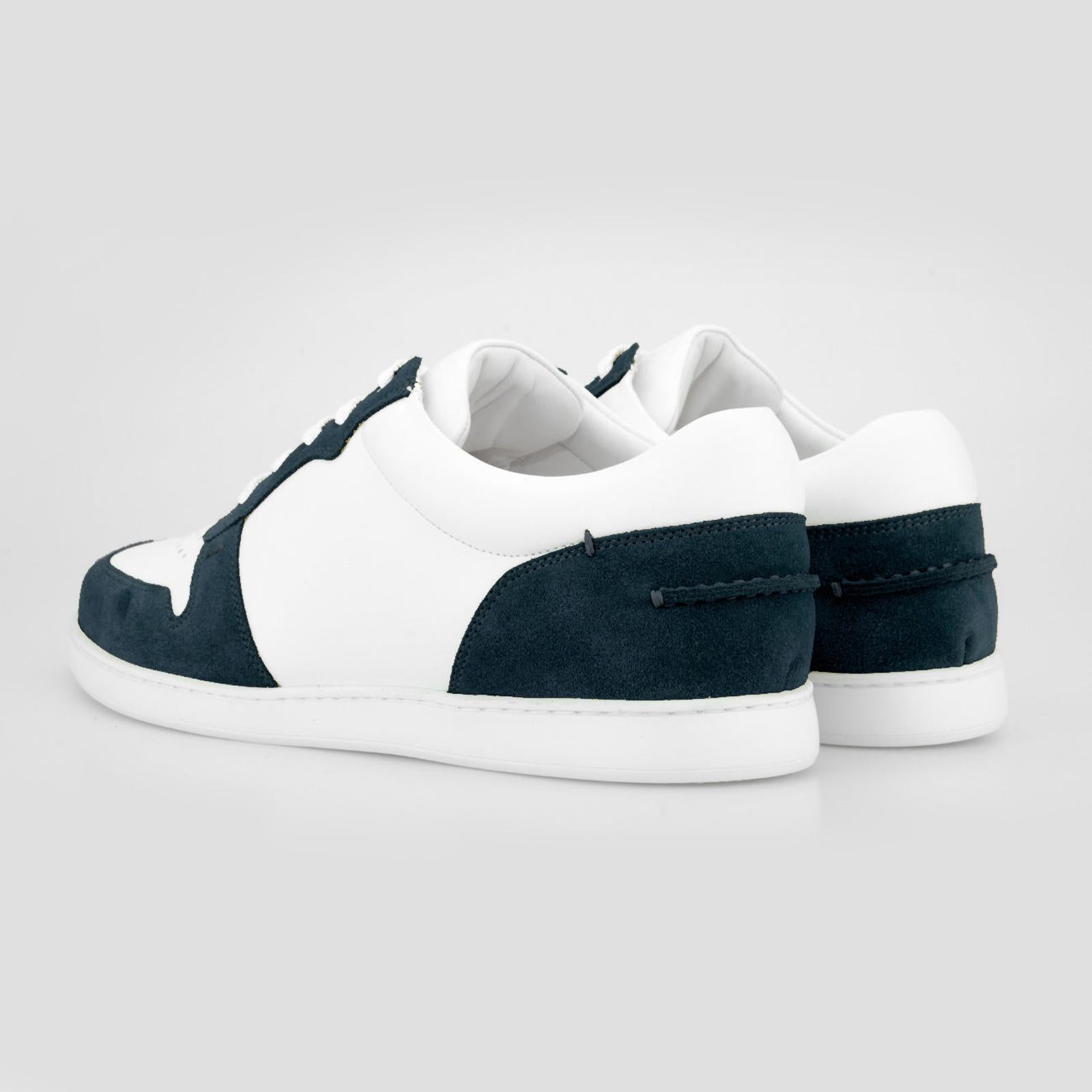 Harrys Of London Ace Nappa Trainer White-Midnight-MALFORD OF LONDON SAVILE ROW MENSWEAR OUTLET