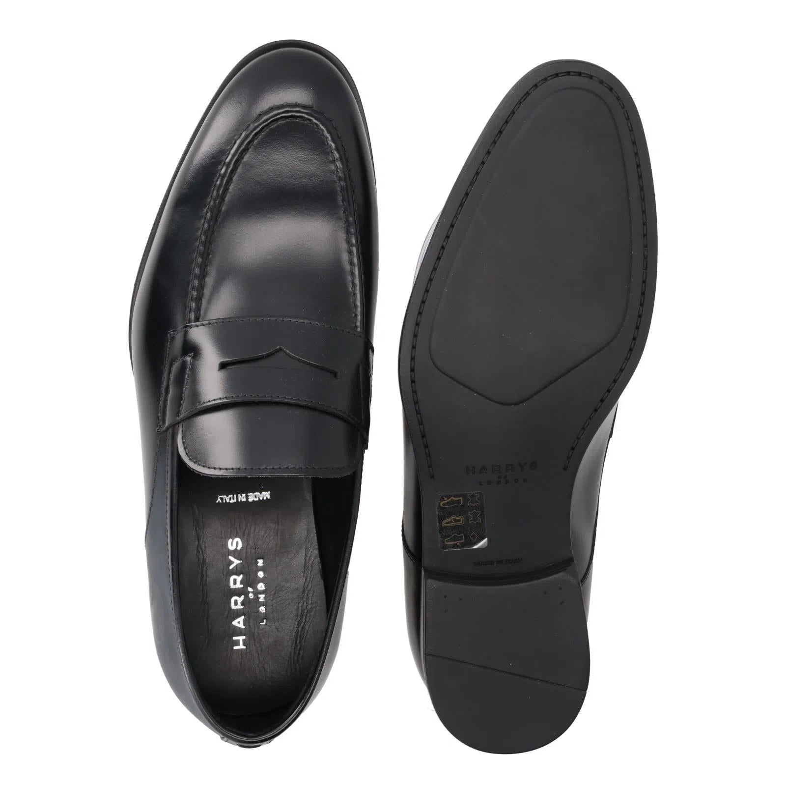 Harrys Of London Alex M Polished Calf Leather Loafer Dark Brown-MALFORD OF LONDON SAVILE ROW MENSWEAR OUTLET