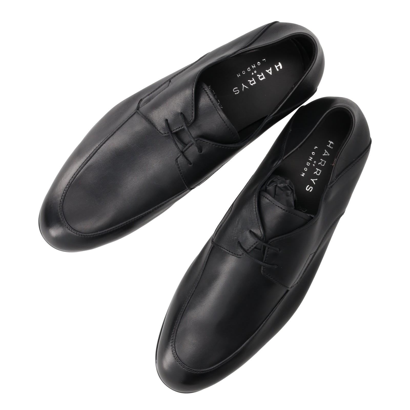 Harrys Of London Andrew G Calf Leather Shoe Black-MALFORD OF LONDON SAVILE ROW MENSWEAR OUTLET