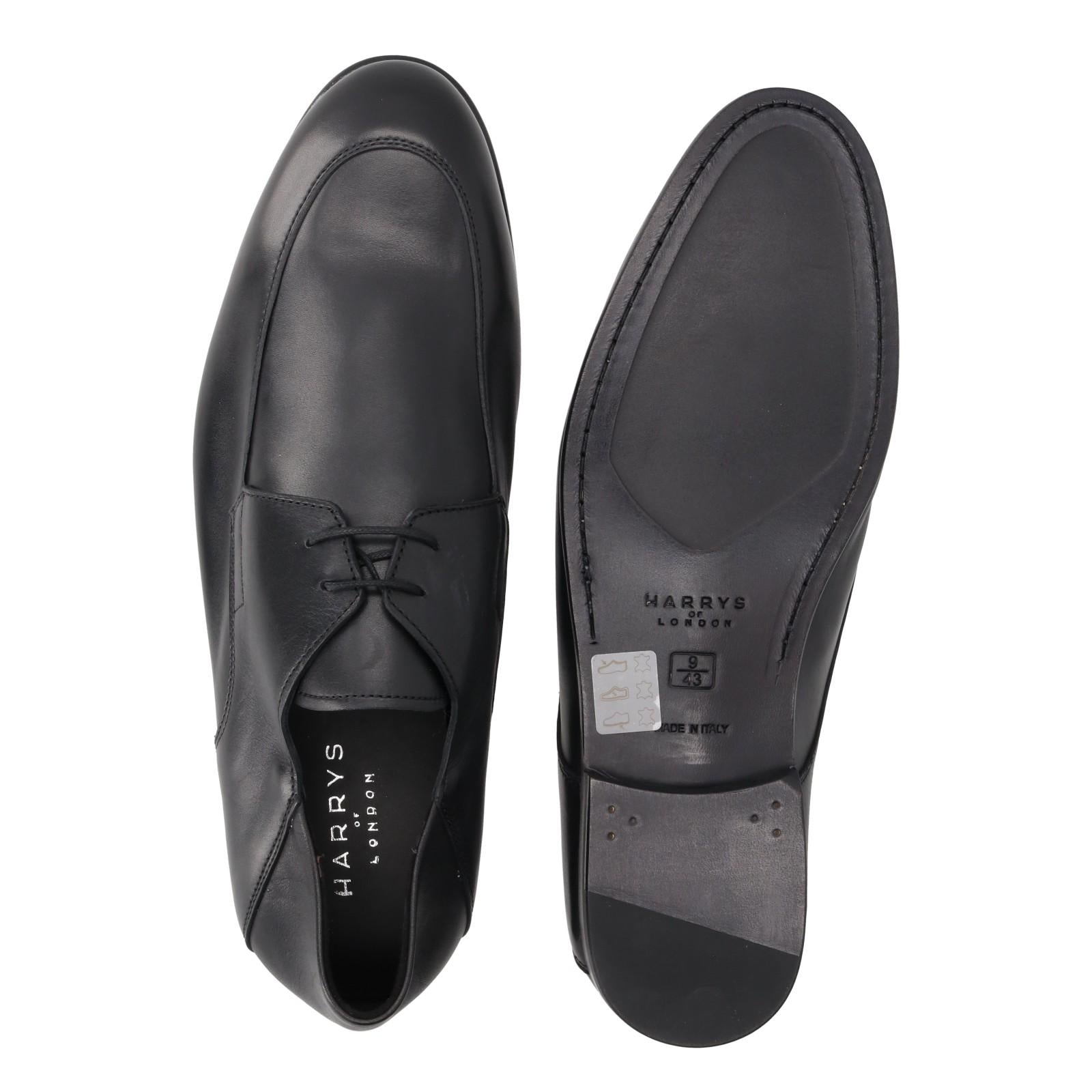 Harrys Of London Andrew G Calf Leather Shoe Black-MALFORD OF LONDON SAVILE ROW MENSWEAR OUTLET