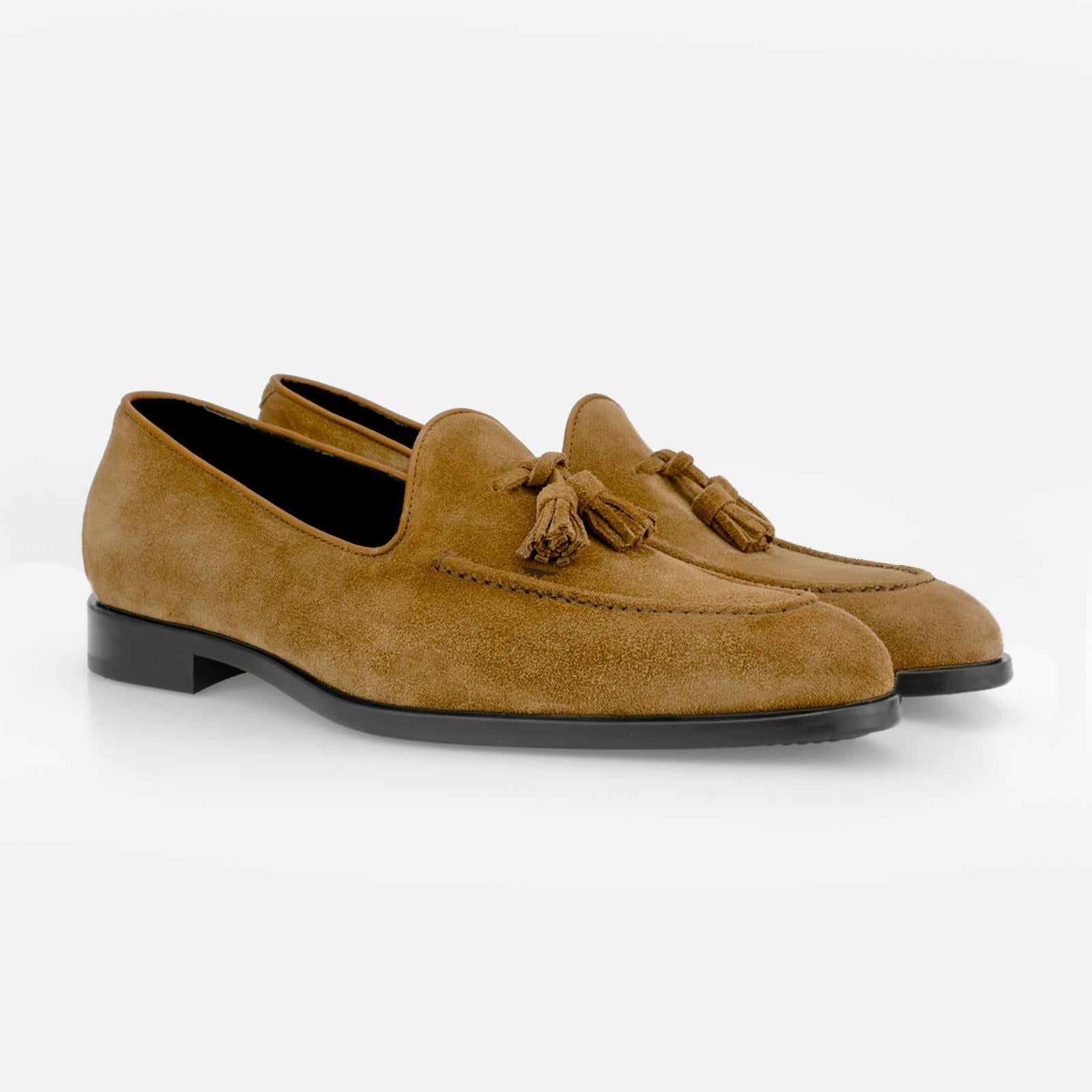 Harrys Of London Archer G Suede Shoe Chestnut-MALFORD OF LONDON SAVILE ROW MENSWEAR OUTLET