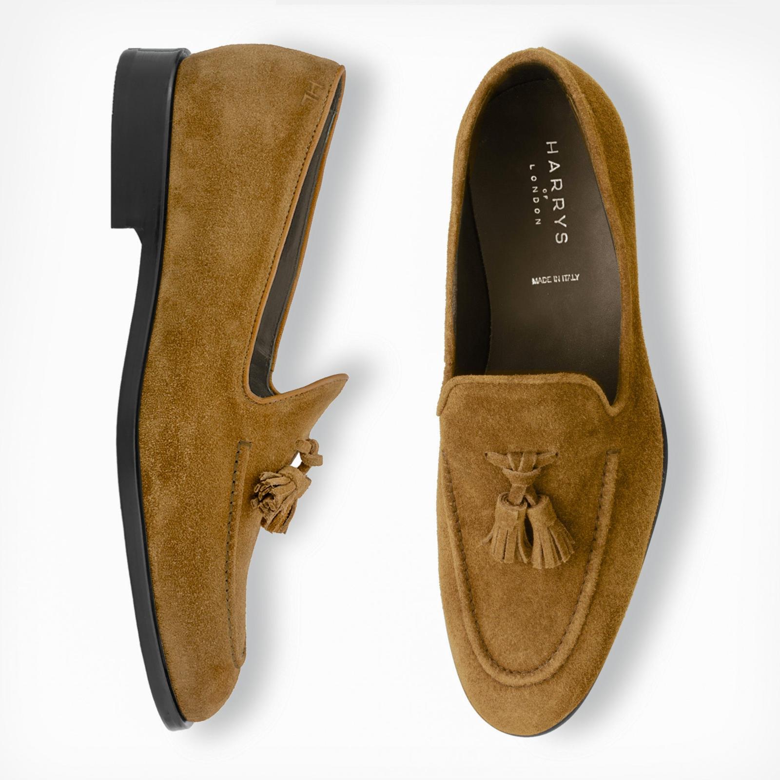 Harrys Of London Archer G Suede Shoe Chestnut-MALFORD OF LONDON SAVILE ROW MENSWEAR OUTLET