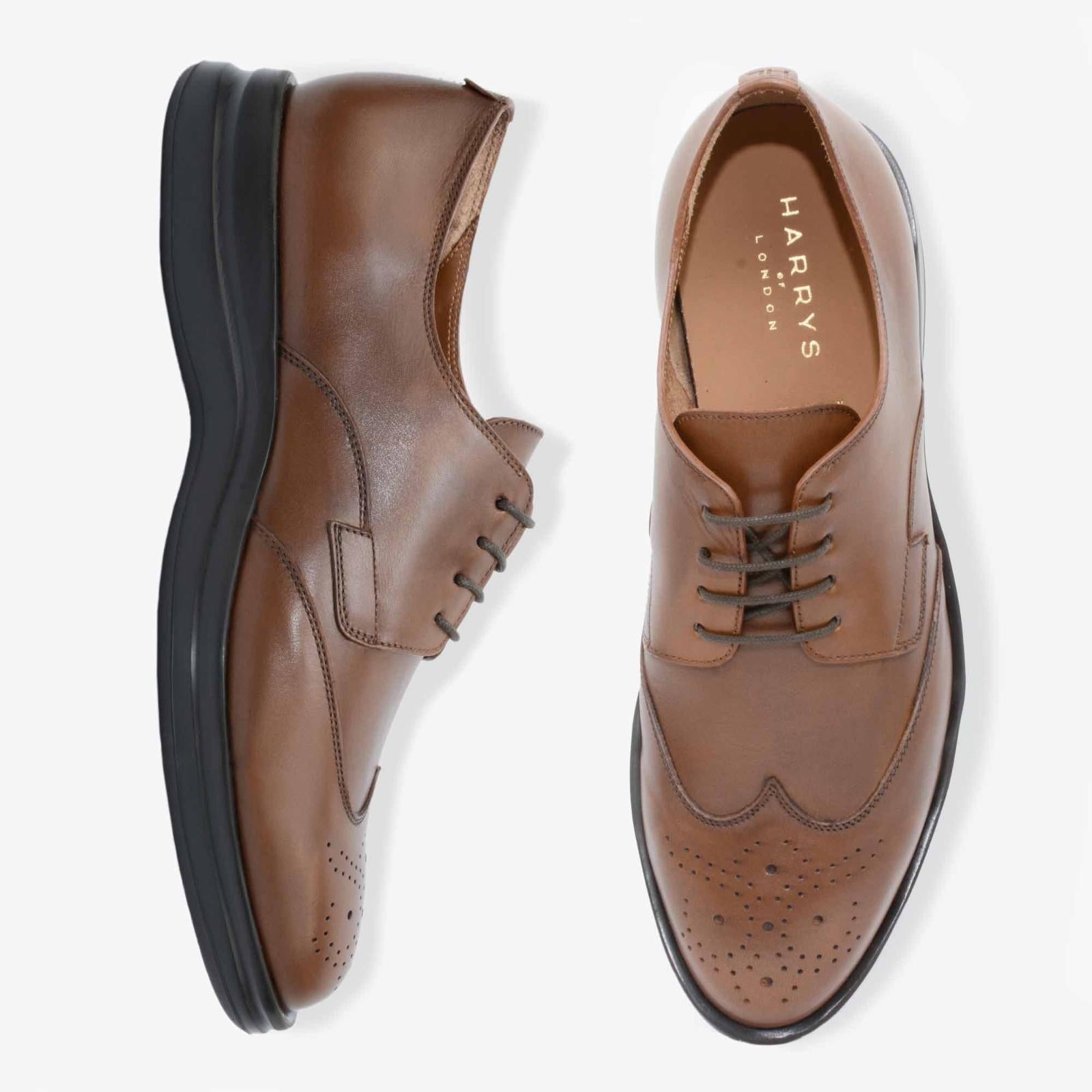 Harrys Of London Balance Soft Smooth Calf Shoe Cigar-MALFORD OF LONDON SAVILE ROW MENSWEAR OUTLET