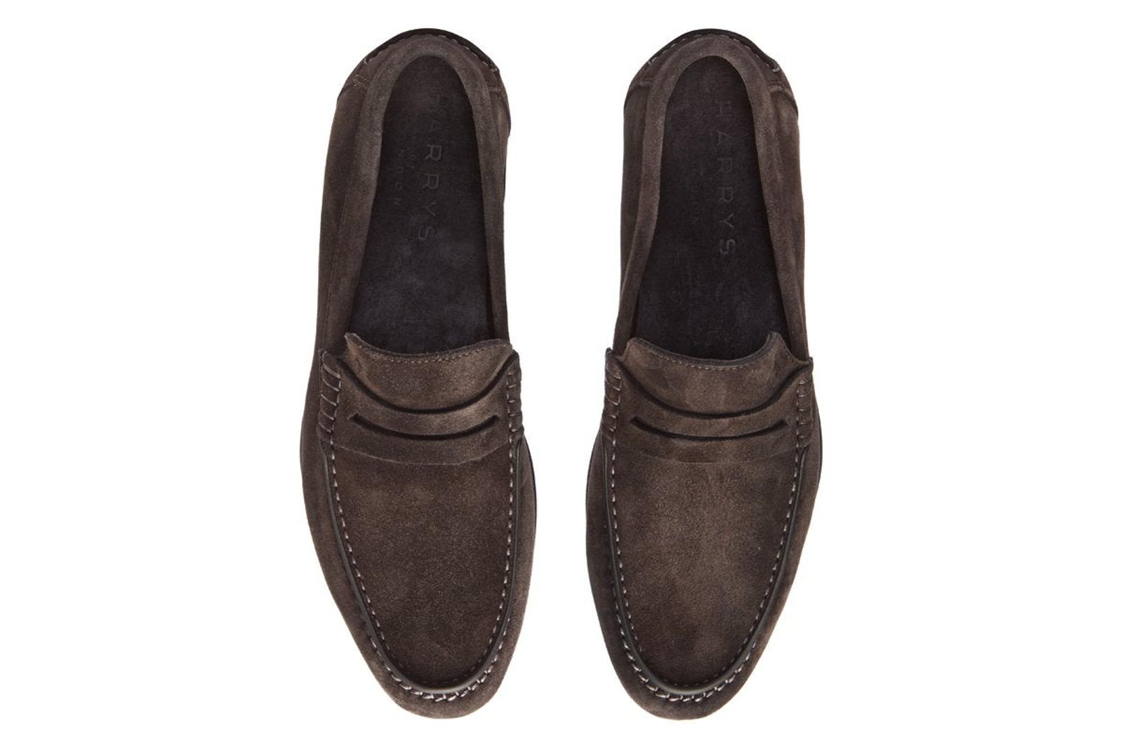 Harrys Of London Basel 4 Kudu Loafer Grey-MALFORD OF LONDON SAVILE ROW MENSWEAR OUTLET