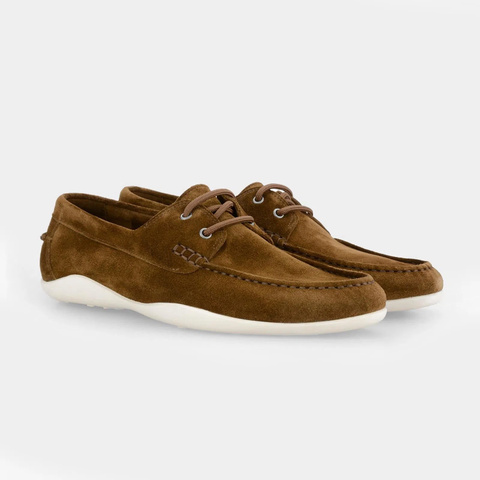 Harrys Of London Basel Deck Suede Shoe Chestnut-MALFORD OF LONDON SAVILE ROW MENSWEAR OUTLET