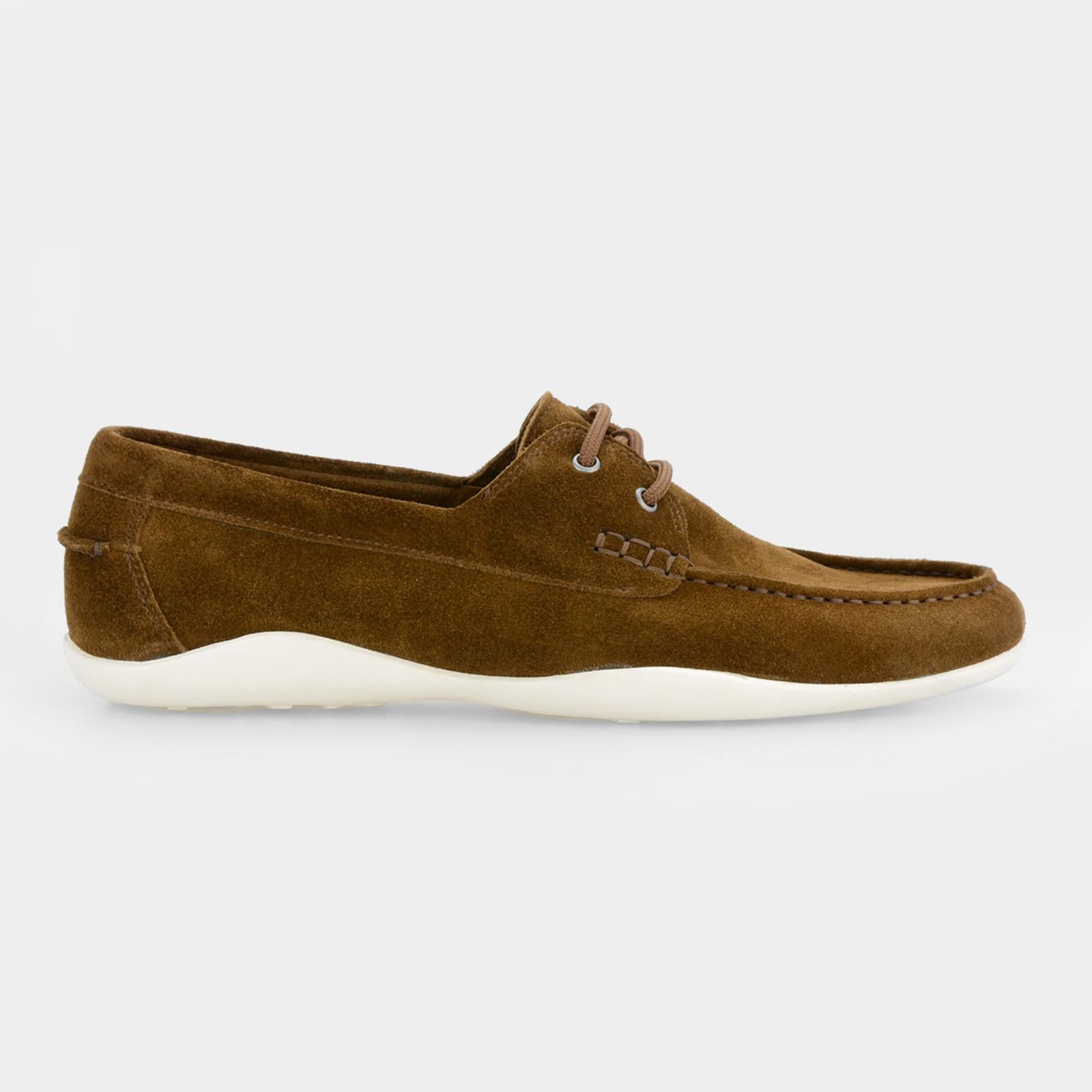 Harrys Of London Basel Deck Suede Shoe Chestnut