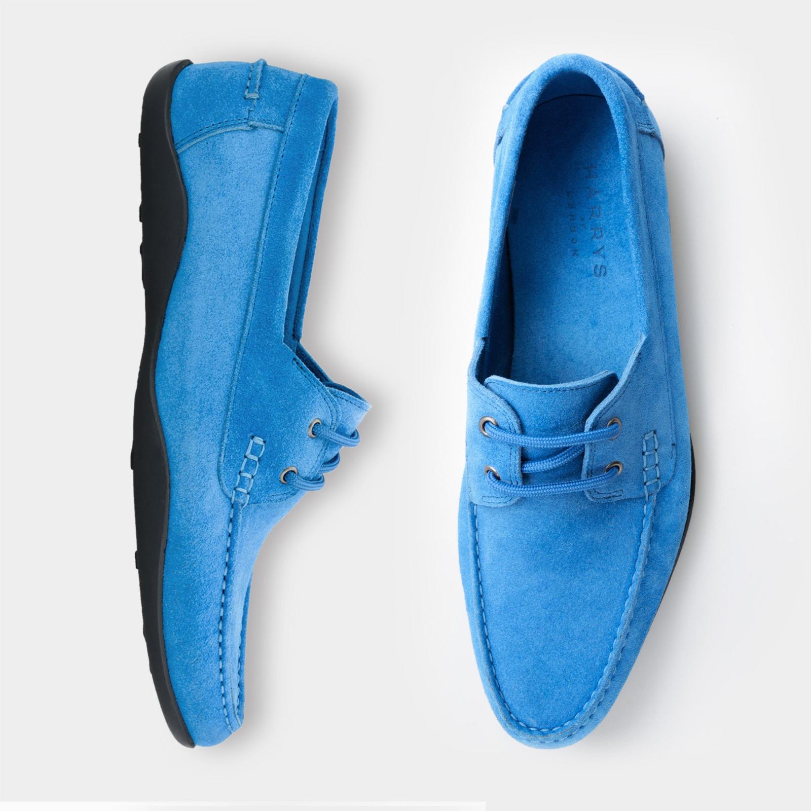 Harrys Of London Basel Deck Suede Shoe Sky Blue