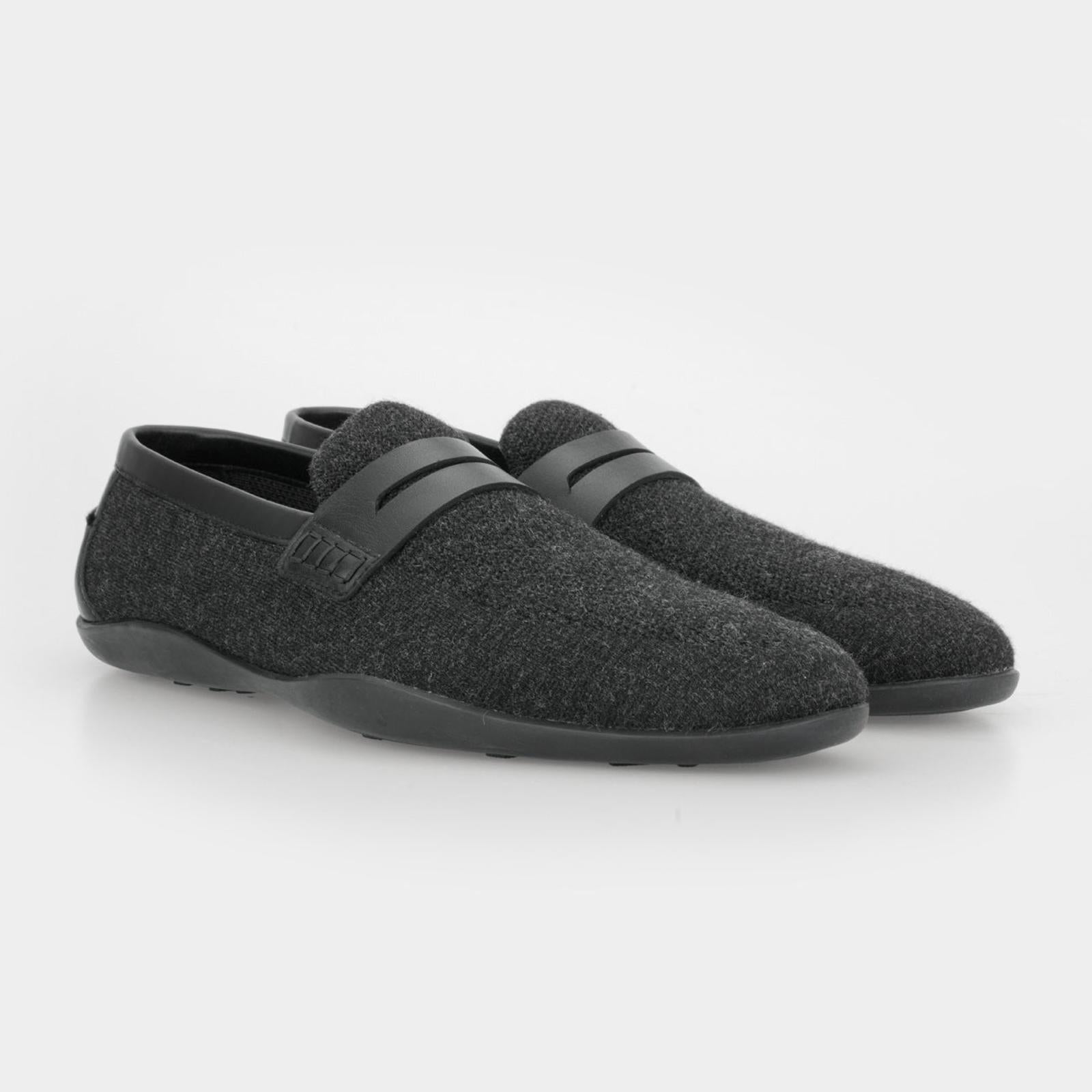 Harrys Of London Basel F Kudu Loafer Charcoal-MALFORD OF LONDON SAVILE ROW MENSWEAR OUTLET