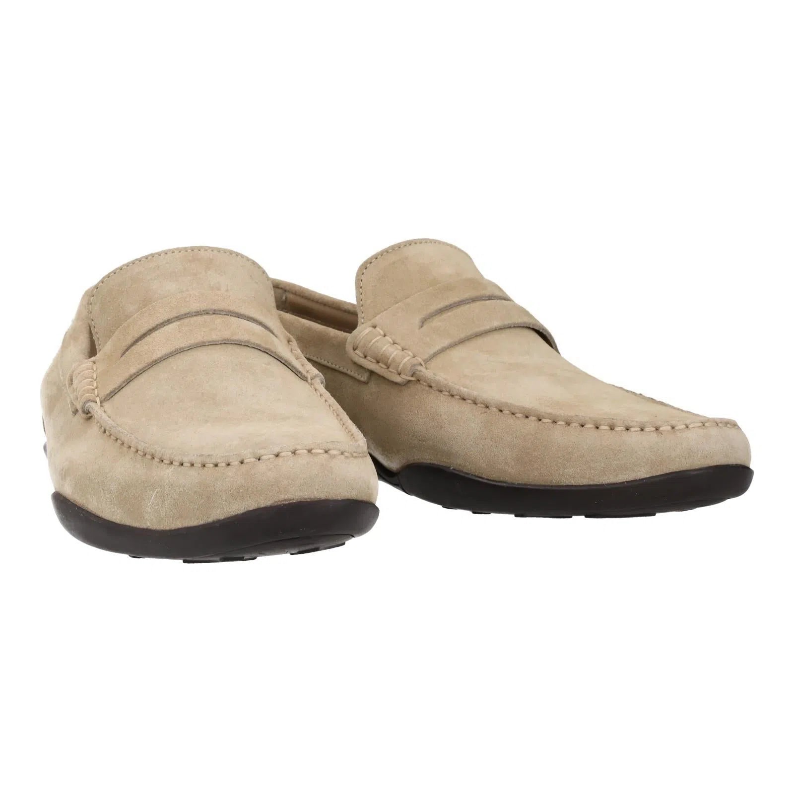 Harrys Of London Basel F Kudu Suede Loafer Taupe-MALFORD OF LONDON SAVILE ROW MENSWEAR OUTLET