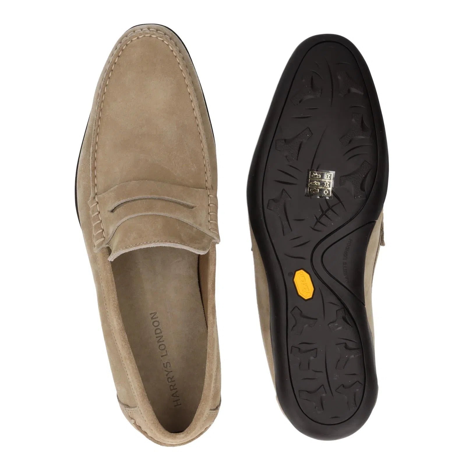 Harrys Of London Basel F Kudu Suede Loafer Taupe-MALFORD OF LONDON SAVILE ROW MENSWEAR OUTLET