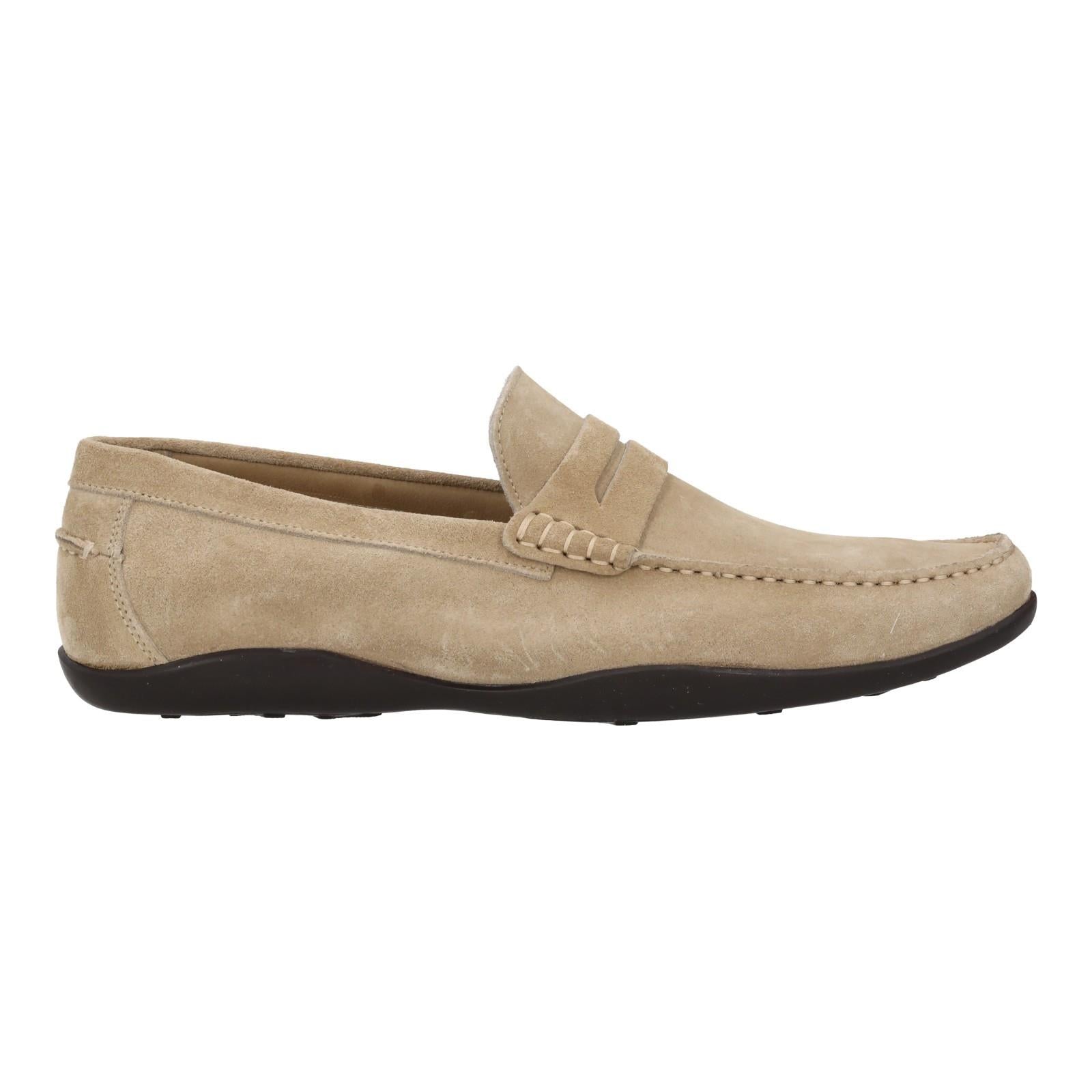 Harrys Of London Basel F Kudu Suede Loafer Taupe-MALFORD OF LONDON SAVILE ROW MENSWEAR OUTLET