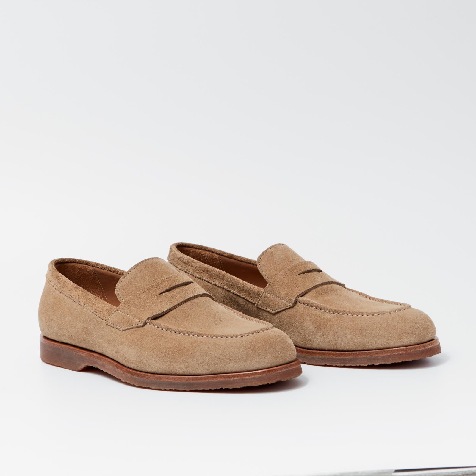 Harrys Of London Beck G Suede Shoe Cork Crepe-MALFORD OF LONDON SAVILE ROW MENSWEAR OUTLET