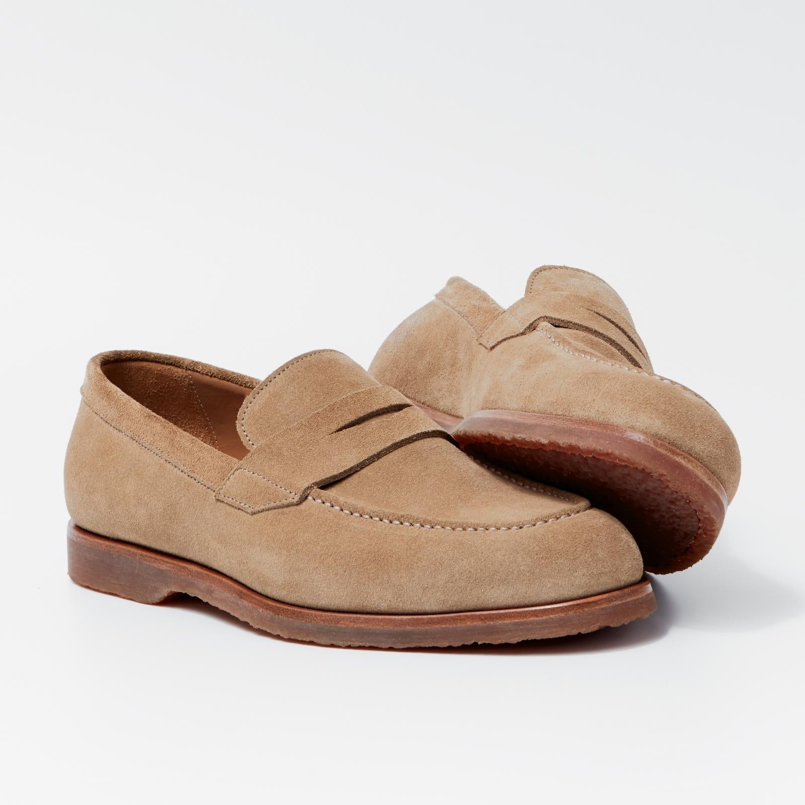 Harrys Of London Beck G Suede Shoe Cork Crepe-MALFORD OF LONDON SAVILE ROW MENSWEAR OUTLET