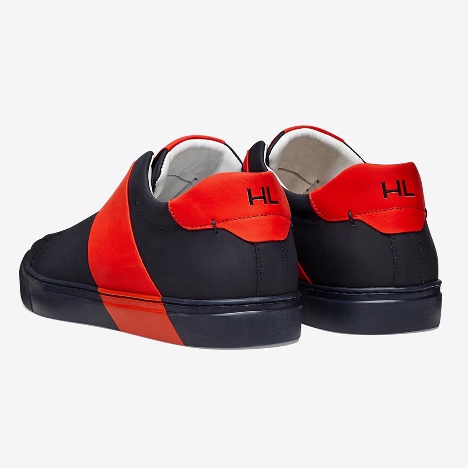 Harrys Of London Bolt 2 Tech Leather Trainer Navy-Red