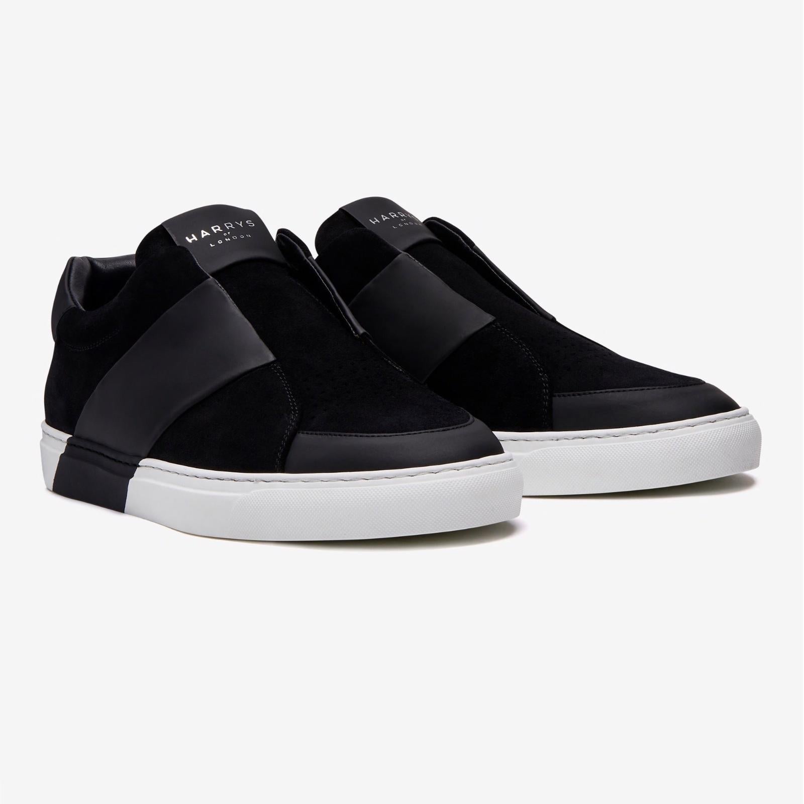 Harrys Of London Bolt Suede/Tech Leather Trainer Anthracite