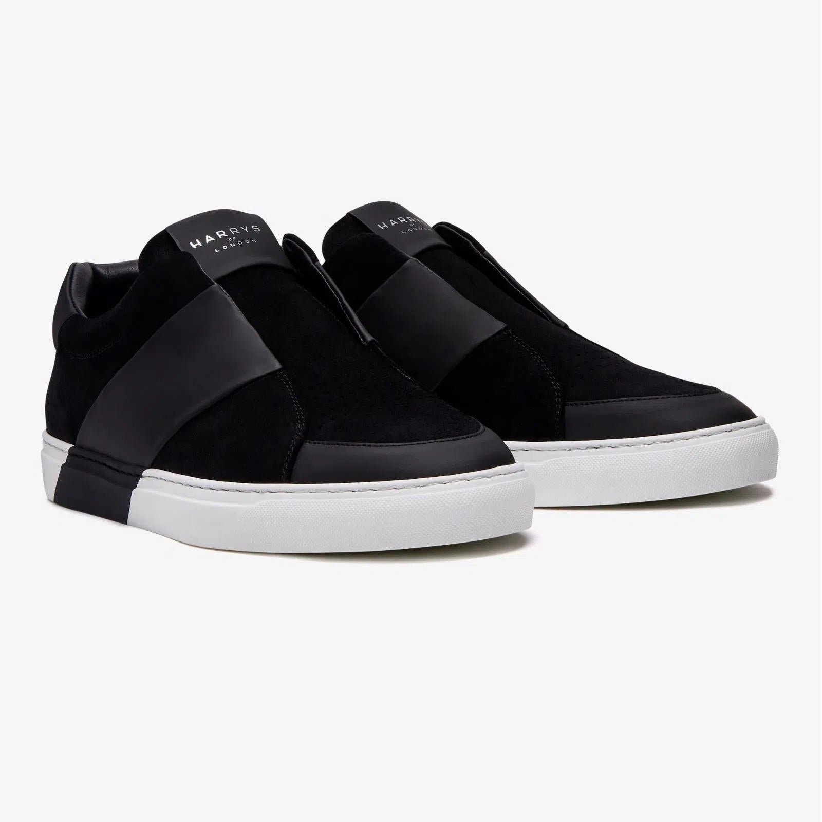 Harrys Of London Bolt Suede/Tech Leather Trainer Anthracite-MALFORD OF LONDON SAVILE ROW MENSWEAR OUTLET